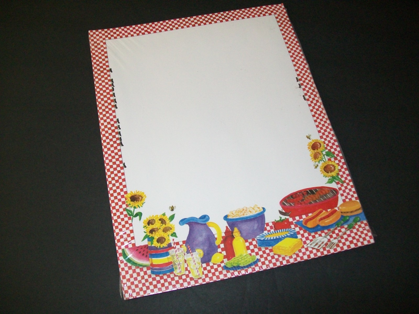 Red Check Picnic Vintage Designer Computer Paper 25 Sheets New & Sealed