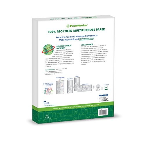 100% Recycled Printer Paper 8.5″ x 11″ White – 20 lb 3 Reams: 1,200 Sheets