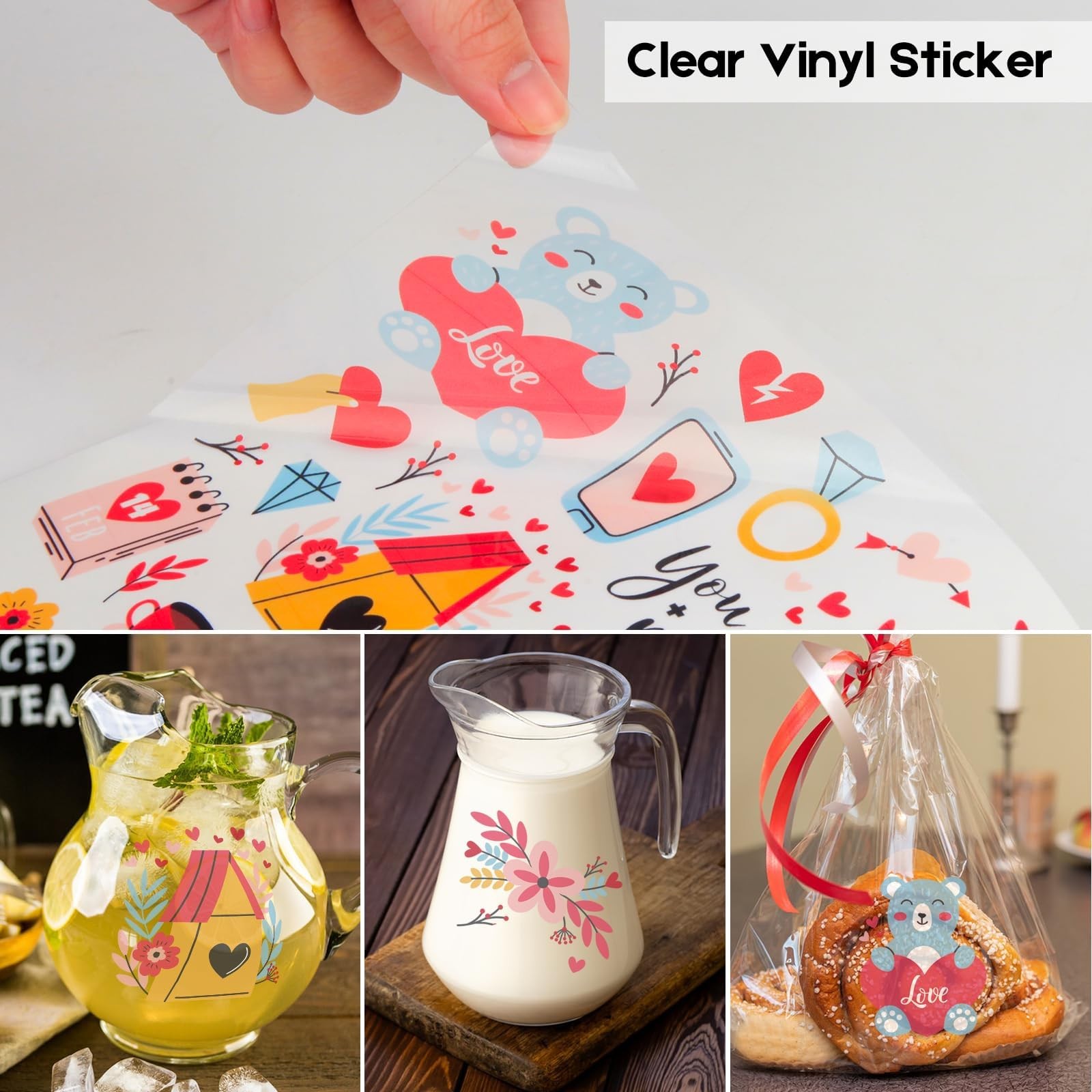 Premium Printable Clear Vinyl Sticker Paper for Inkjet Printers, 30 Sheets Tr…