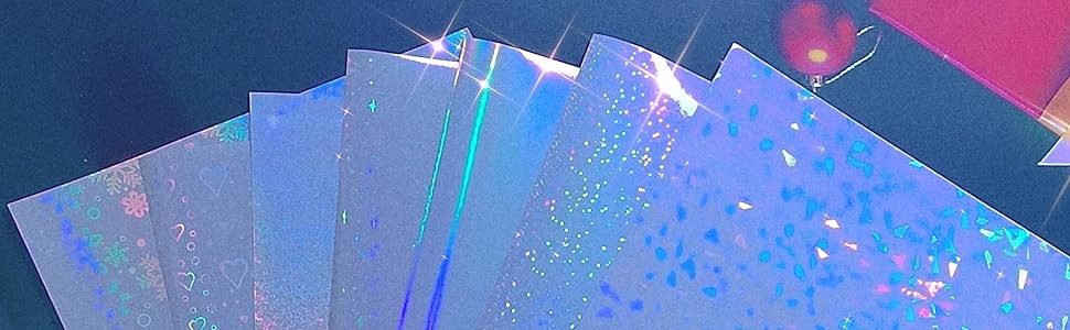 25 Sheets 8.25×11.7 Inches Clear Holographic Premium Cold Laminated Film