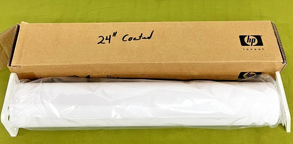 HP Q1404A Coated Printer Paper Roll – White 24′ x 120 feet