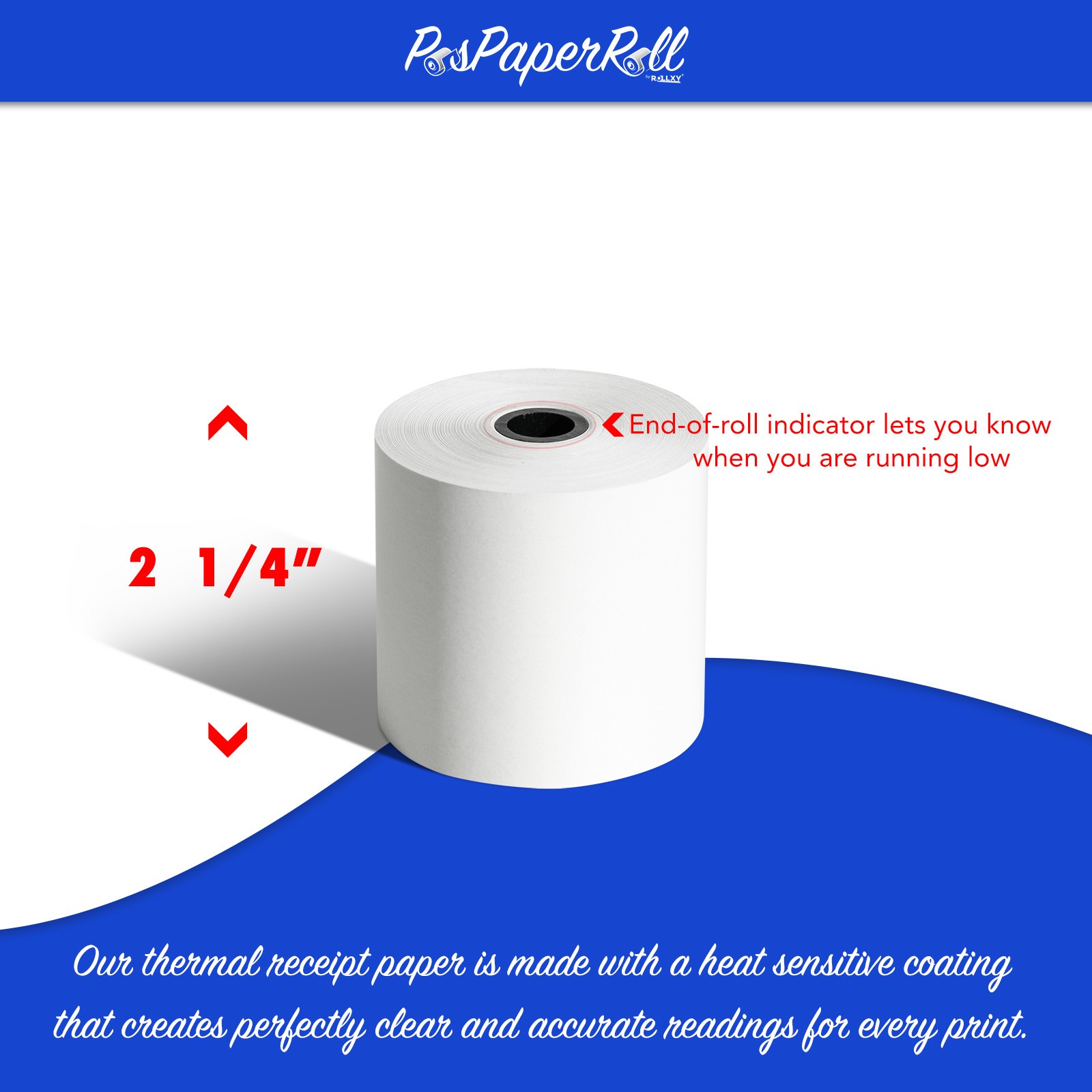 ROLLXY 50 Rolls of 2-1/4″ x 200′ Thermal Paper