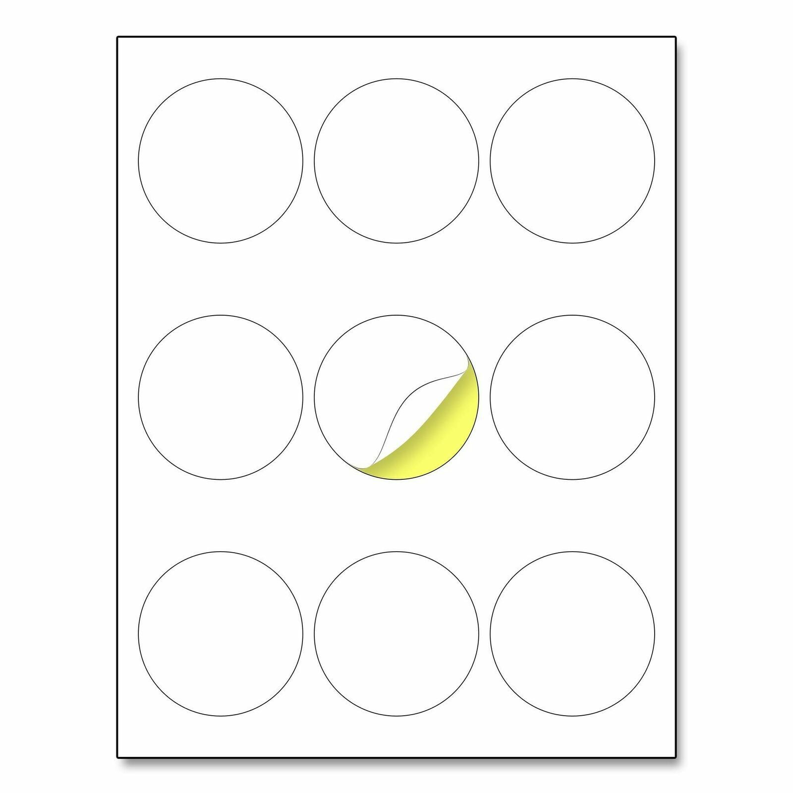 (1200) 2.5″ Round Matte White Sticker Label Laser/Inkjet Printing Letter sheet
