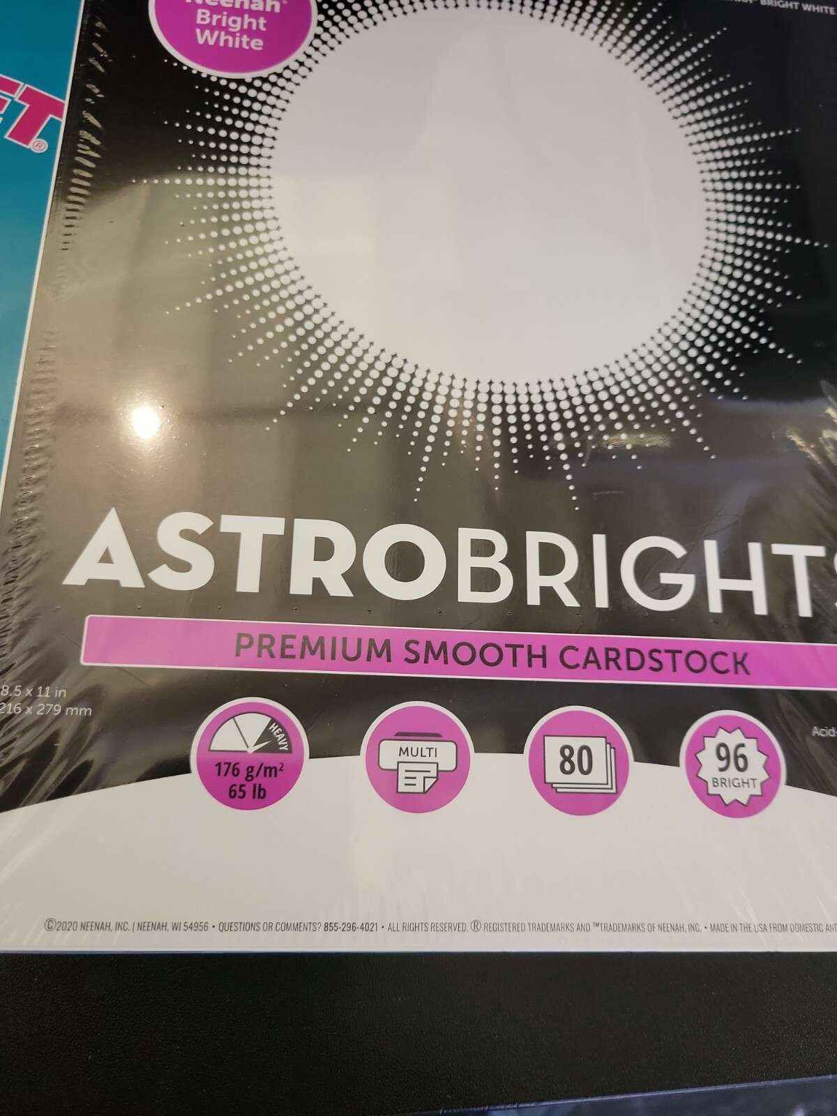 NEW Astrobrights Neenah White 8.5″ x 11″ 65lb White 80 Sheets Item #99319