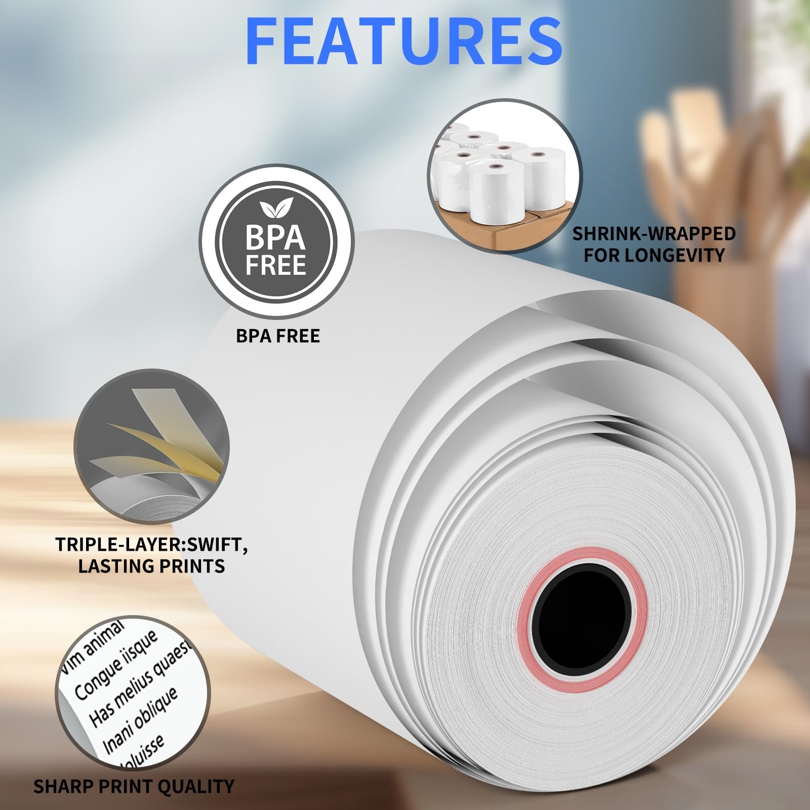 2 1/4” x 50′ Thermal Paper Rolls, 10 Rolls 2 1/4″ x | 10 White
