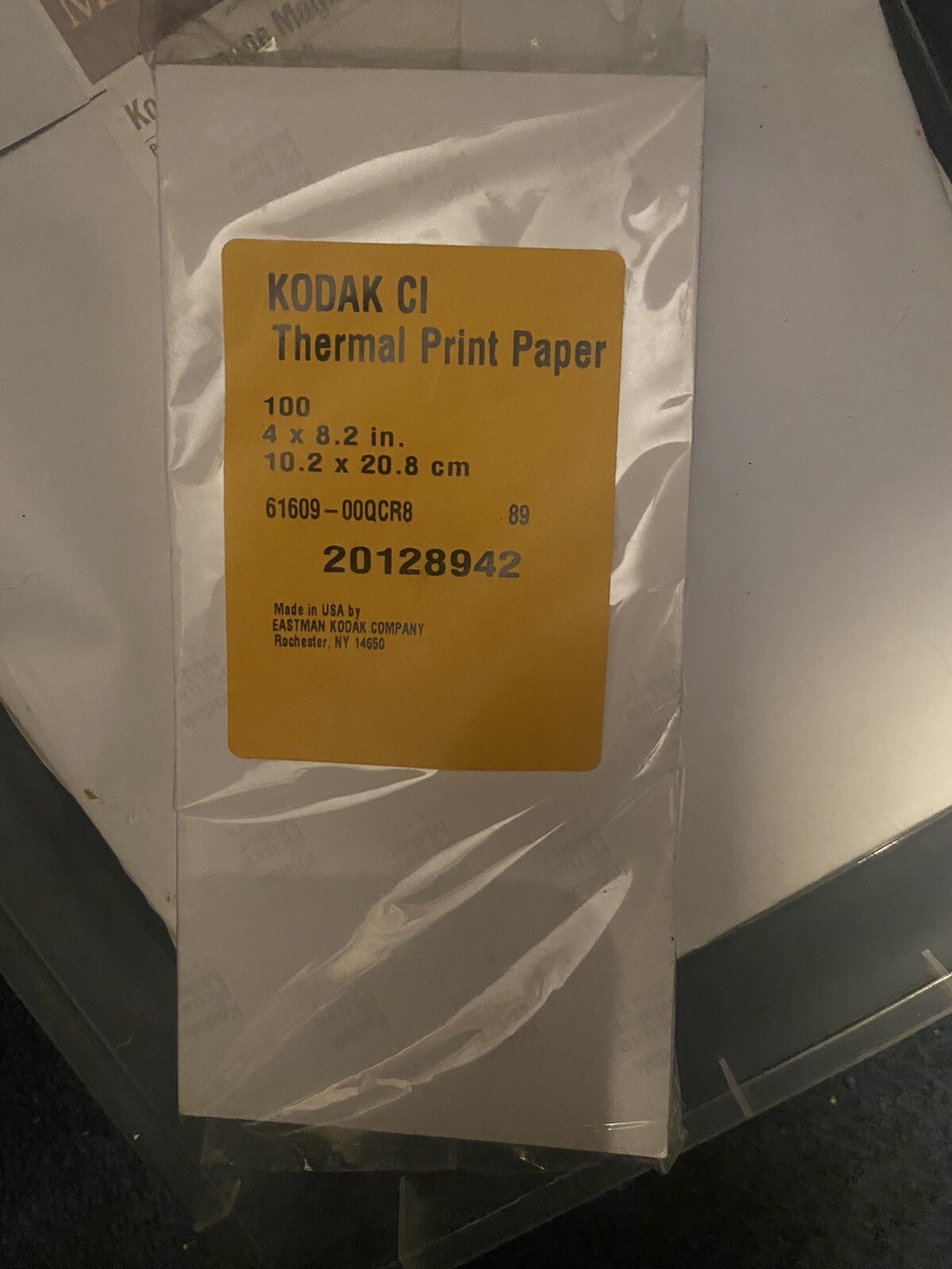 Kodak CI Thermal Print Paper 4” X 8.2” 100 Sheets NEW, SEALED (20128942)