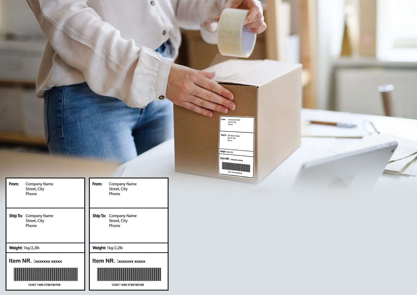 Creavvee Pack of 20 A4 Sheets, Printable White Sticker Paper Labels for Las