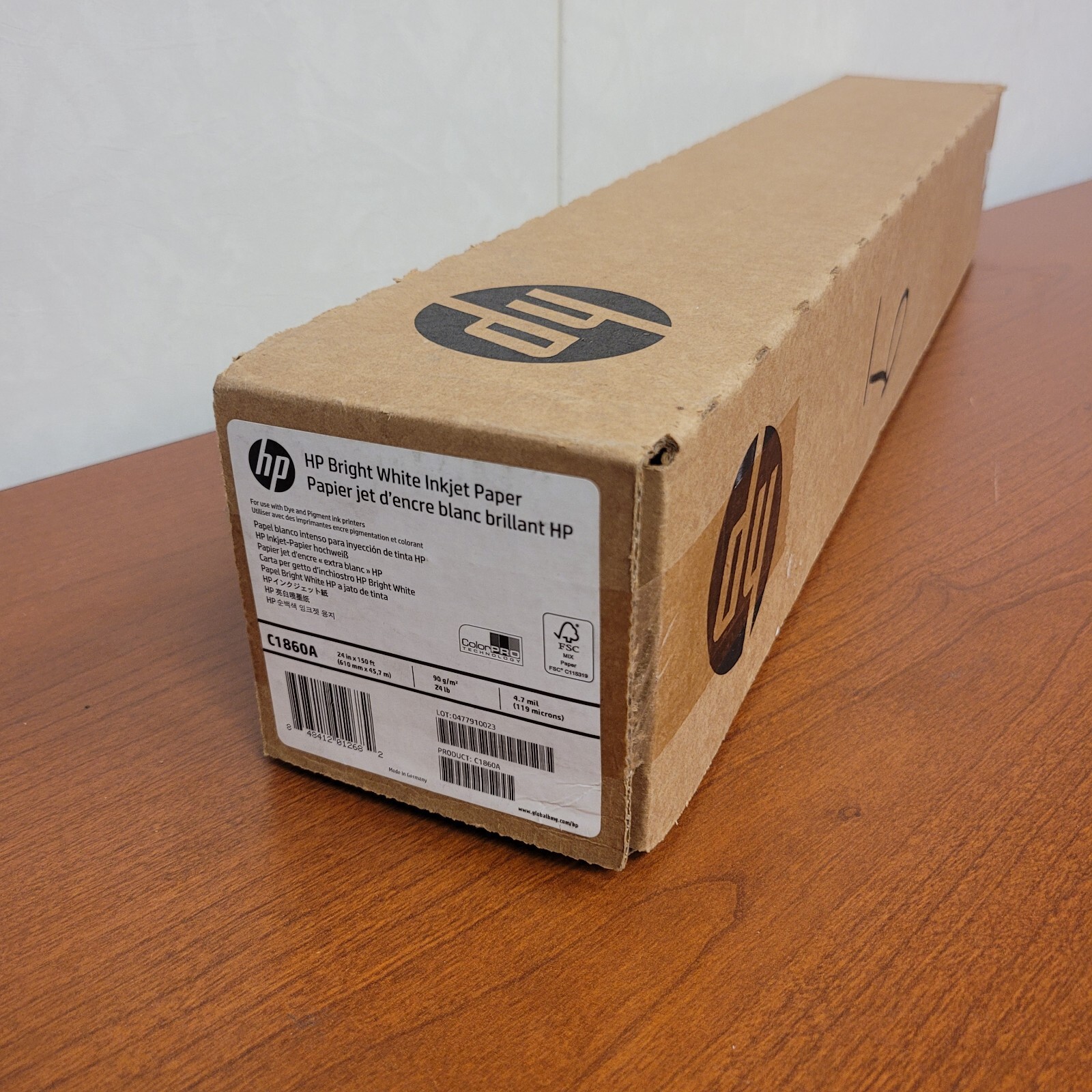 HP Bright White Inkjet Paper (24″x150′ Roll) C1860A 24 lb DesignJet ~ New In Box