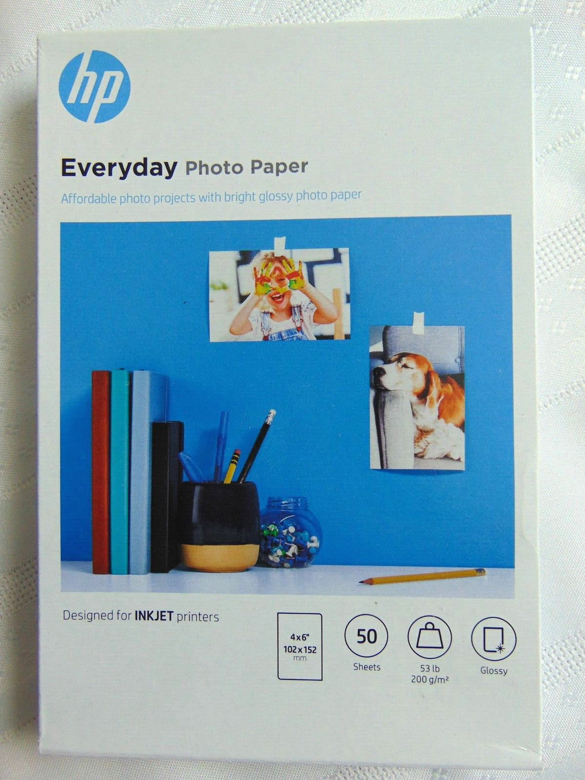 HP Everyday Photo Paper Glossy 4 x 6 CR758A Designed for Inkjets 50 Sheets NEW
