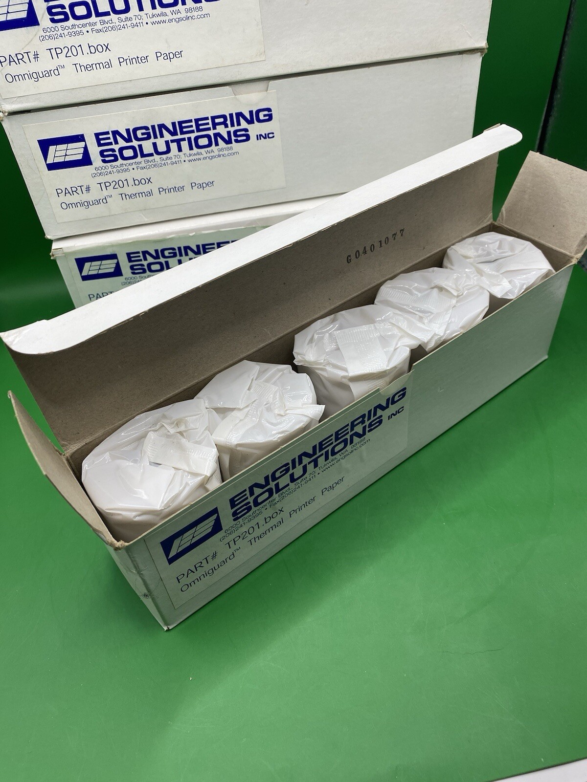 Omniguard Thermal Printer Paper TP201.box- 25 Rolls Total. New In Open Box.