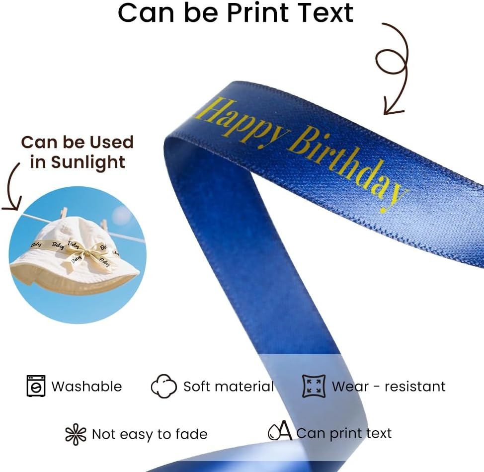 Phomemo A30 P15 Ribbon Label for Gift Wrapping, Bows Bouquets ,Party,12mm x 5m