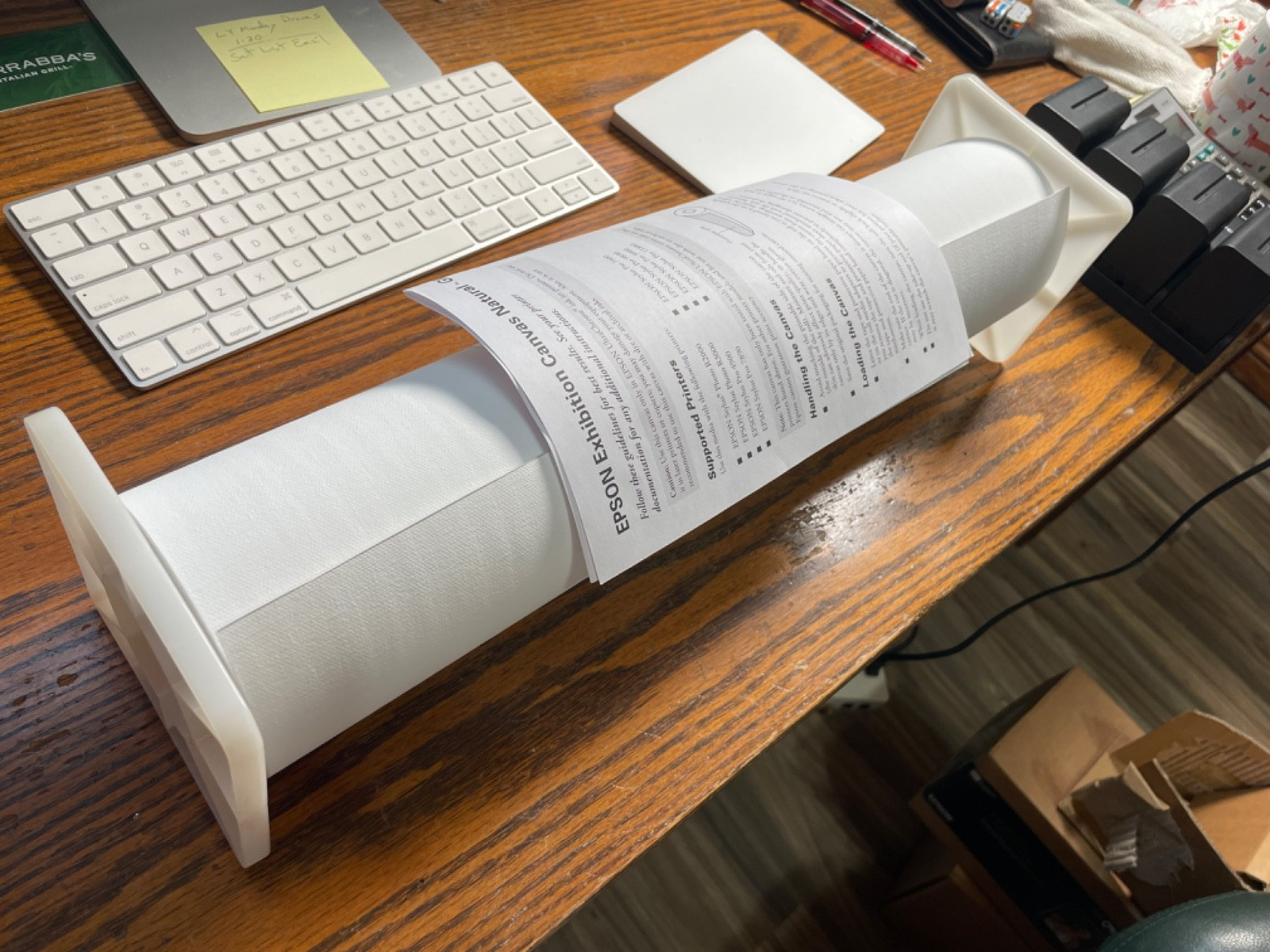 Epson S045397, 17″ x 40′ Exhibition Canvas Natural Matte Roll 34 feet remain