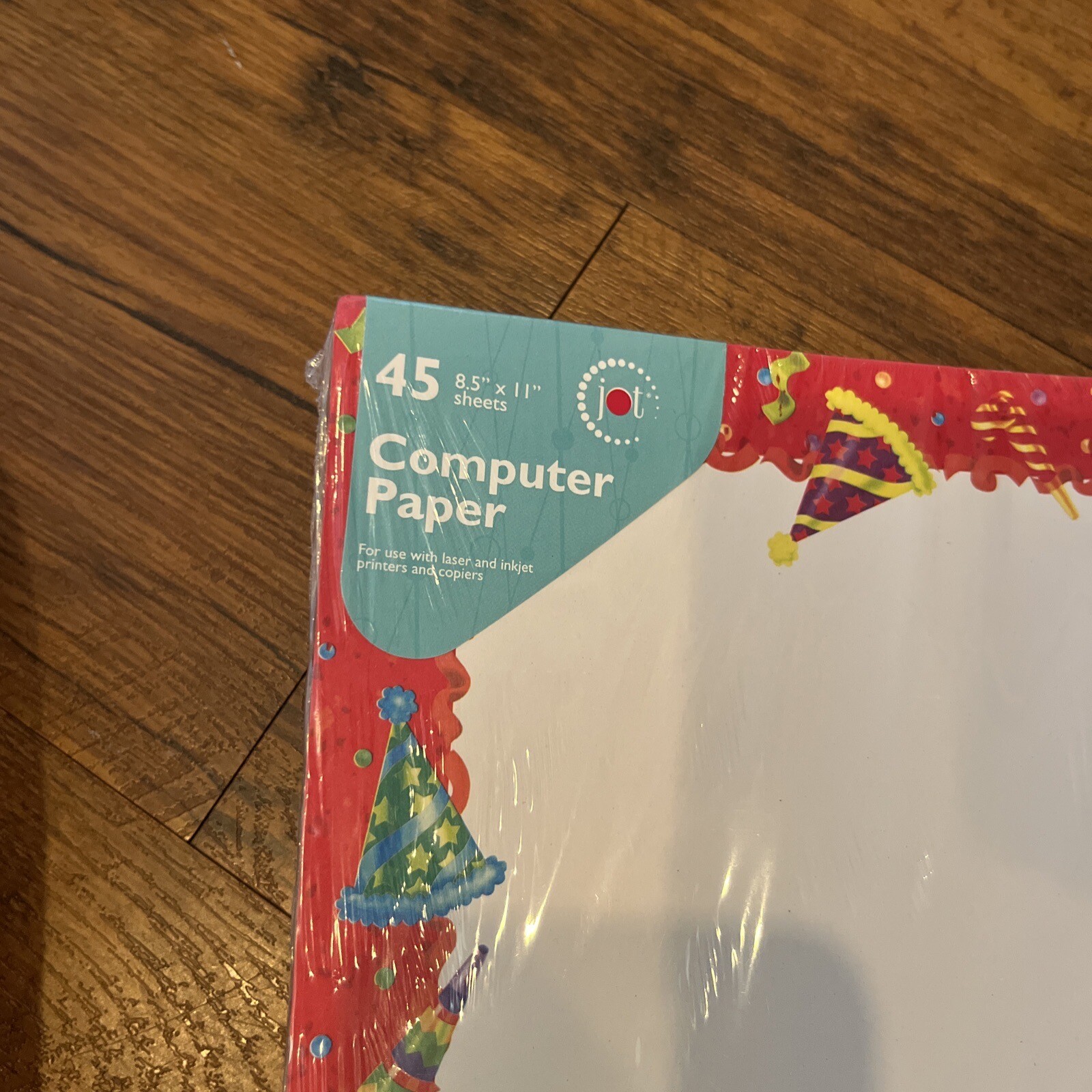 Computer Printer Paper 45 Sheets 8.5″ x 11″ Greenbrier Party Hats Red Yellow