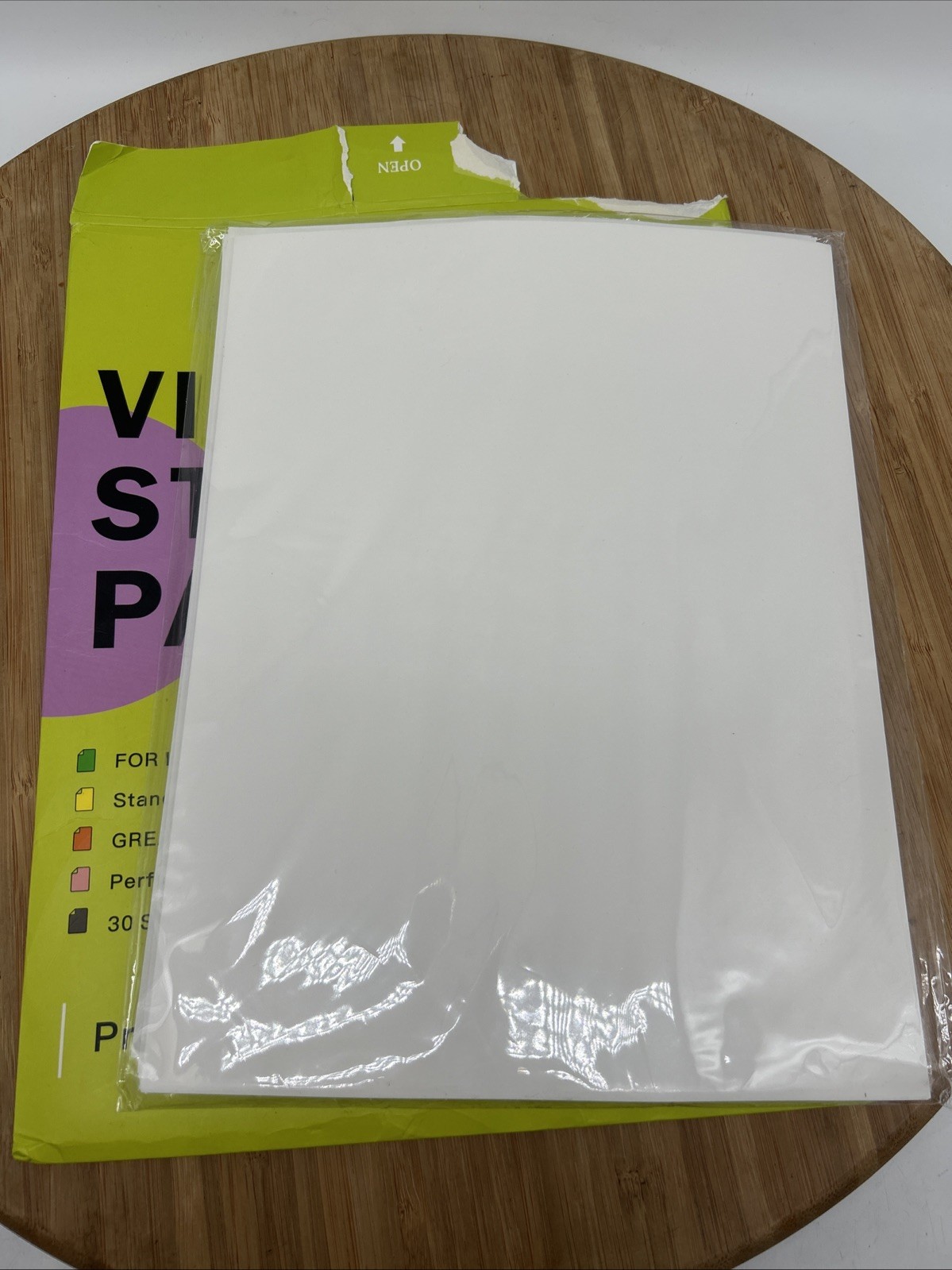 Printable Clear Vinyl Sticker Paper for Inkjet Printers, 29 Sheets