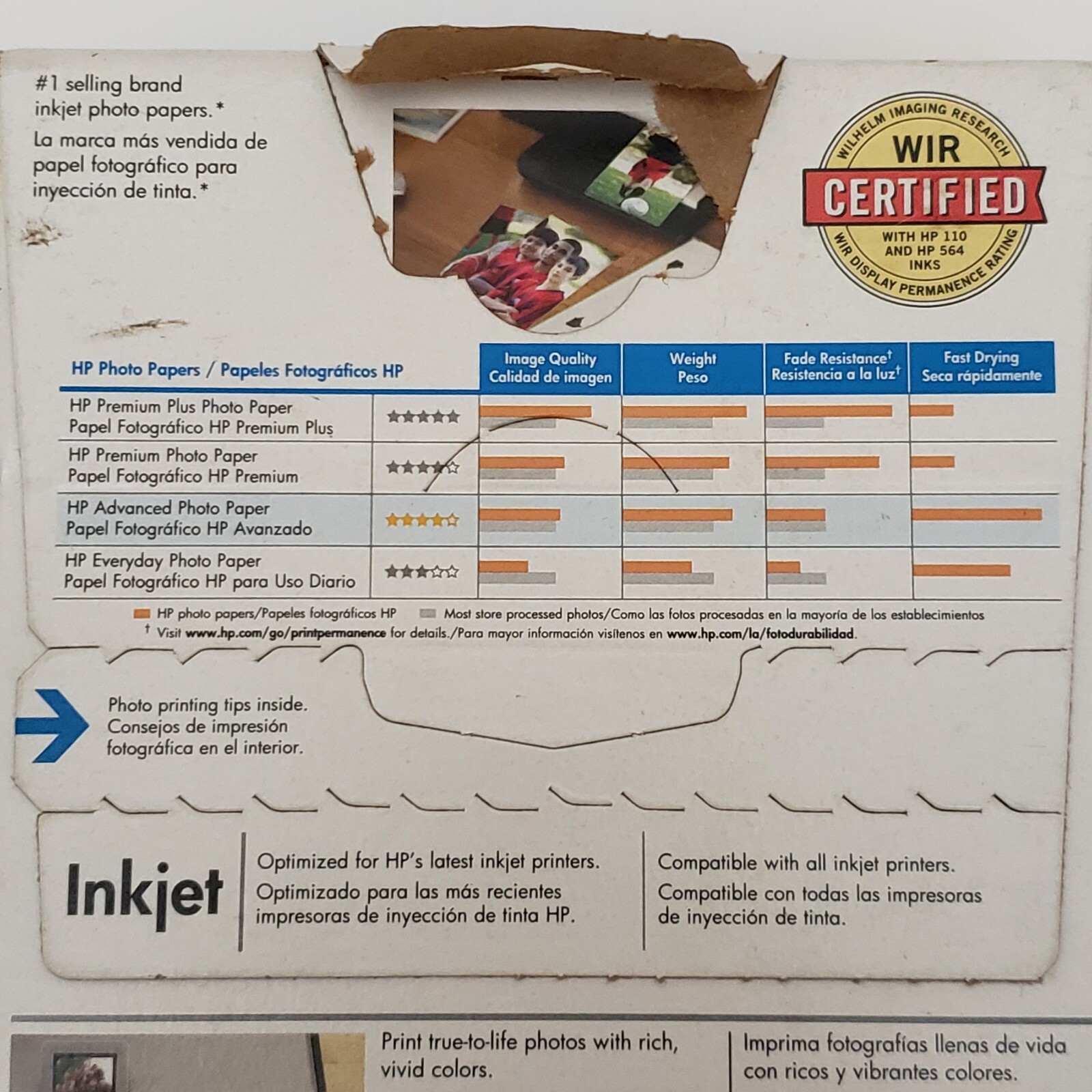 HP Advanced Photo Paper Glossy 100 Sheets 4×6 10.5 mil Inkjet Paper