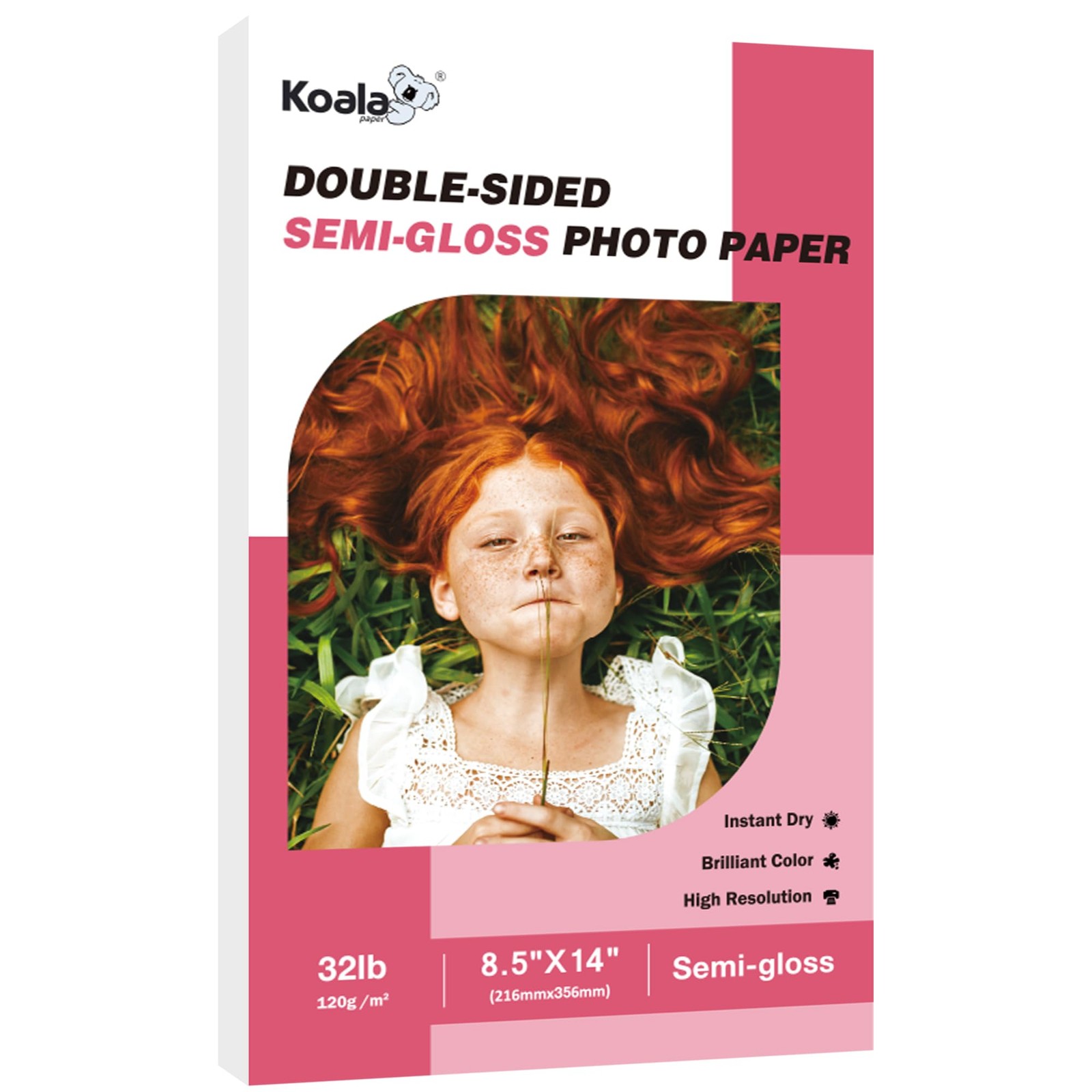 Koala Thin Double Sided SemiGloss Photo Paper 8.5×14 Inch 32LB 100 PCS