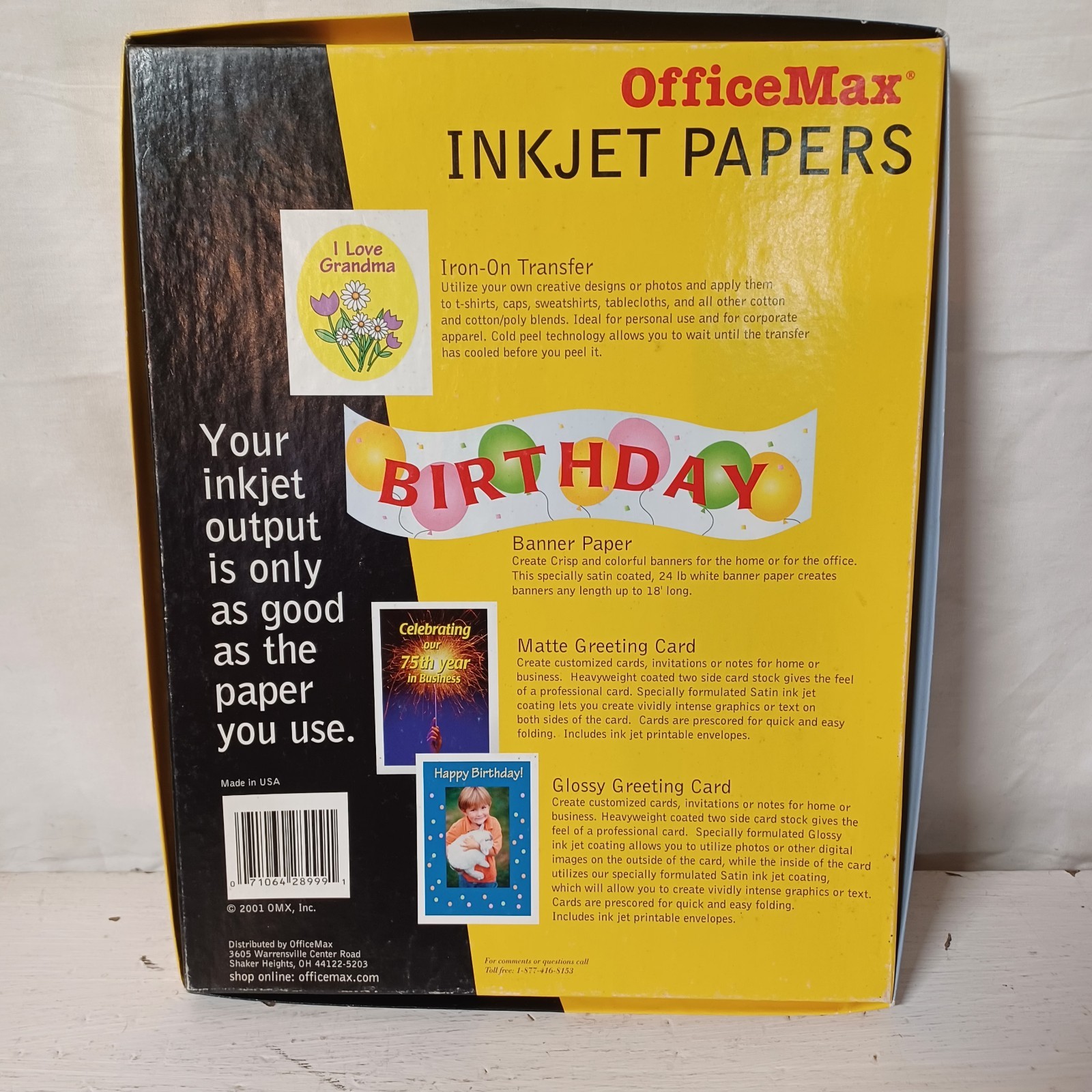 OFFICE MAX BANNER INKJET PAPER 100 SHEET PACKAGE WHITE Satin 24lb