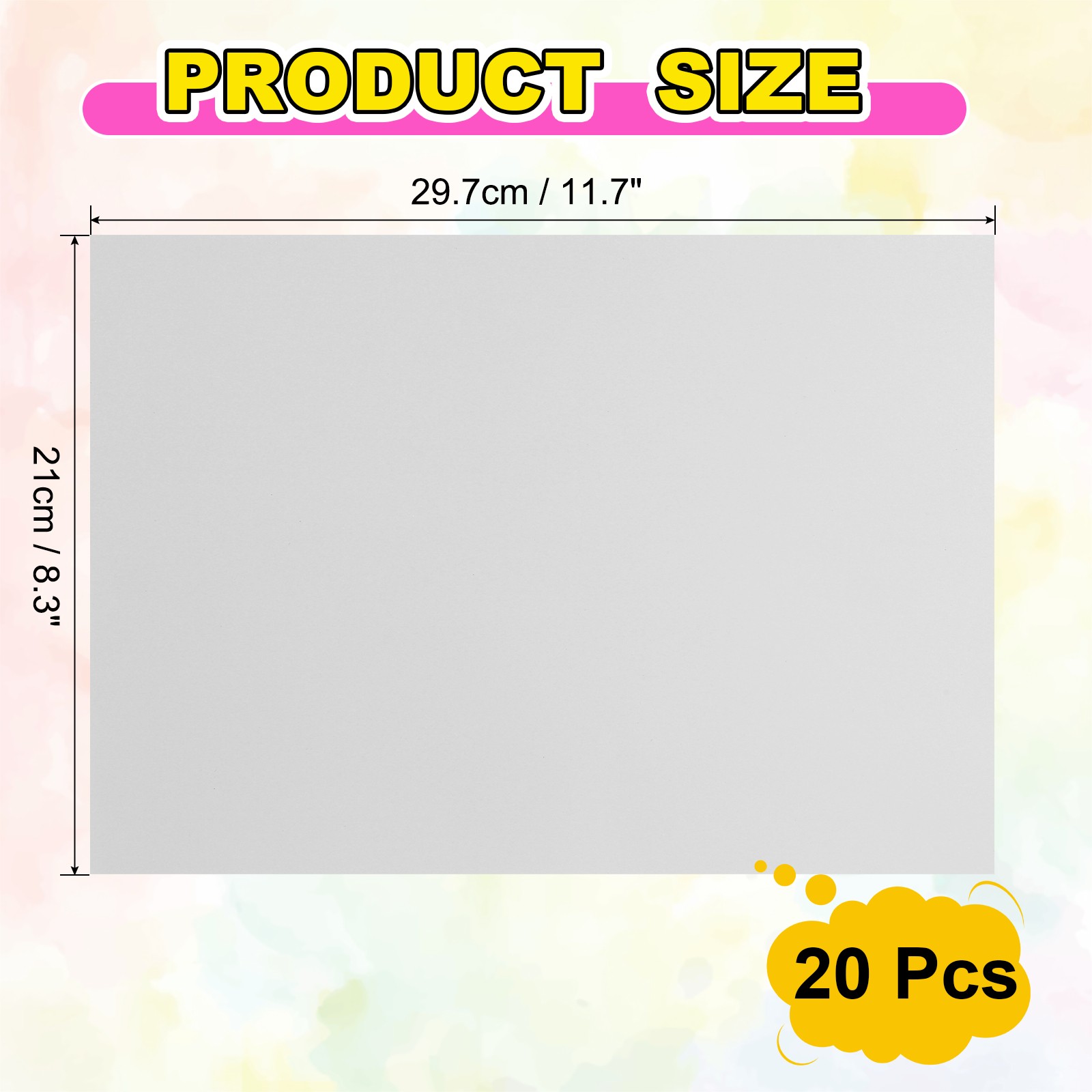 20Pcs Full Sheet Label Sticker Paper, A4 Shipping Labels, White