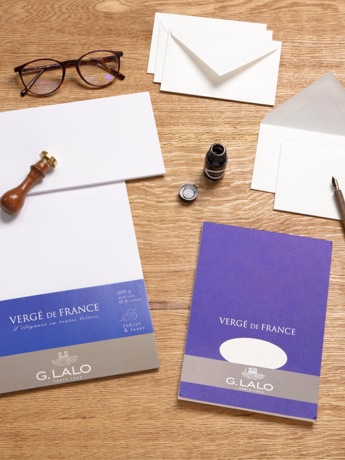 Lalo 47216L Paper “Vergé de France”, A4, 50 Sheets Ivory
