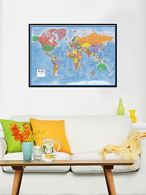 World Classic Wall Map Poster Mural (24×36 Paper Folded)