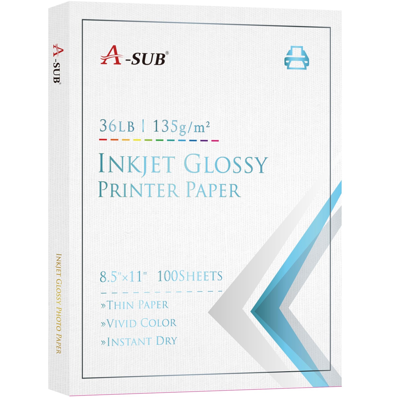 Glossy Thin Photo Printer Paper for Flyer Brochure Chip Bag 8.5×11 Inch 36lb …
