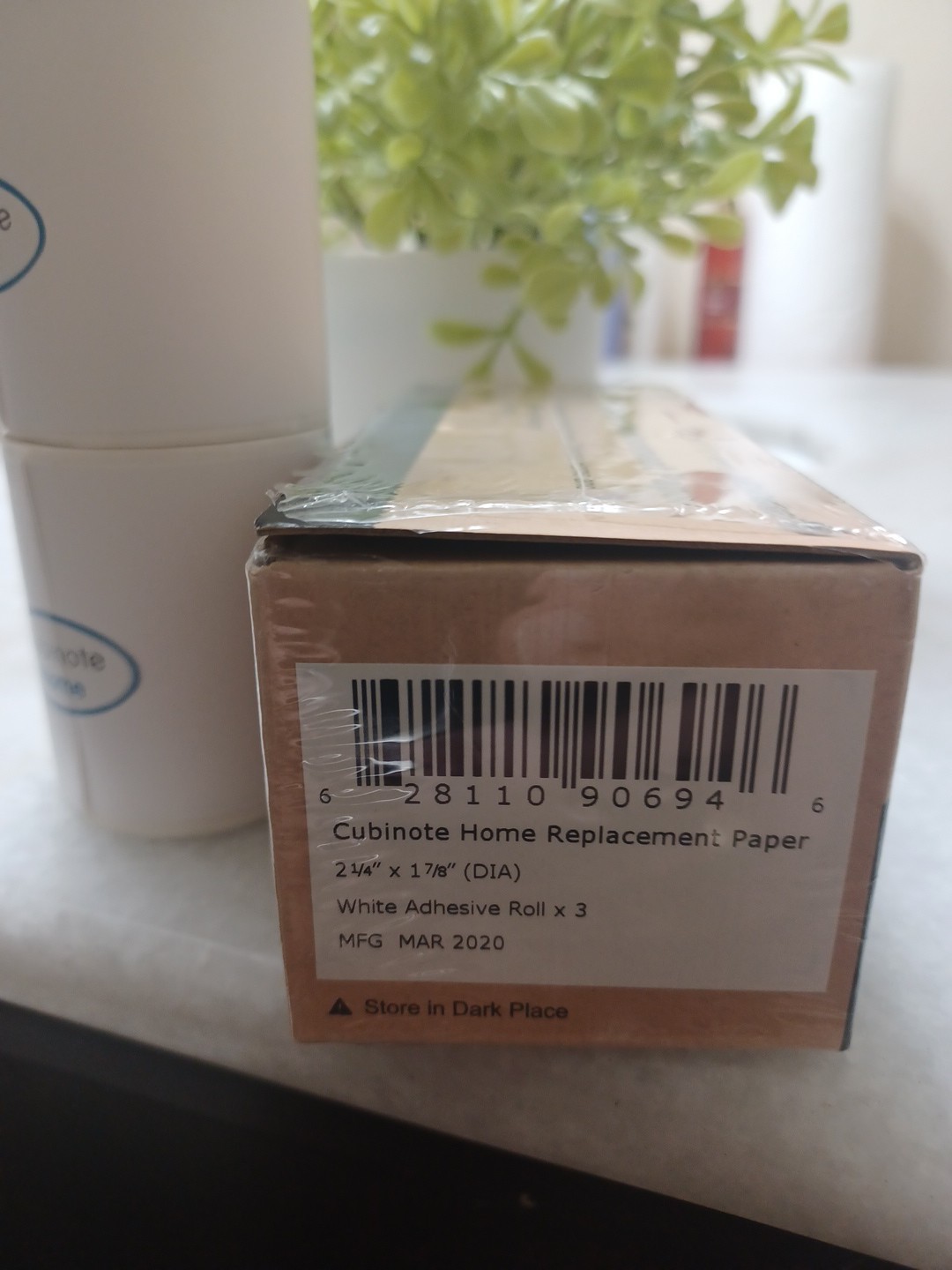 3 Rolls Cubinote Memoird Messenger Printer Replacement Paper White Adhesive