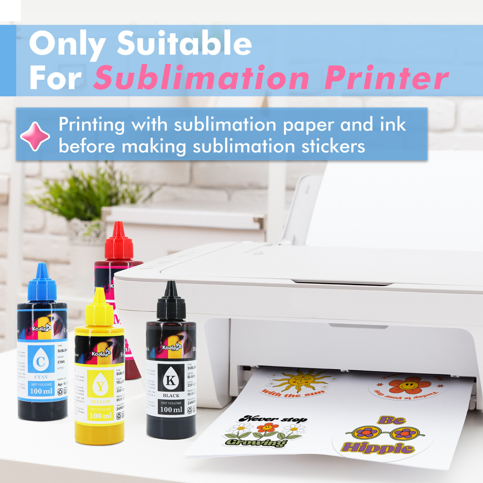 Lot Koala Sublimation Sticker Paper Waterproof, Glossy White/Matte White /Clear
