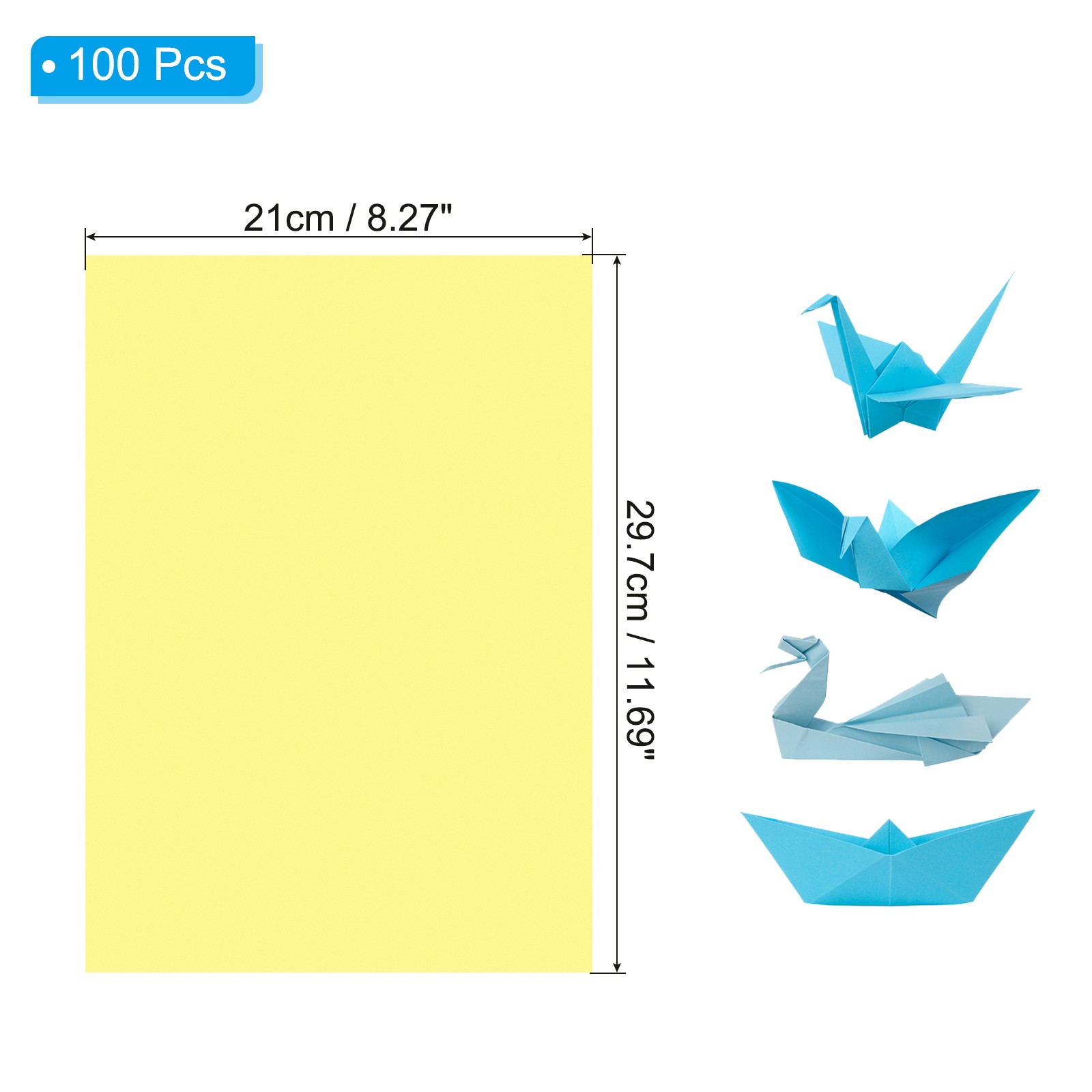 Light Yellow Paper, 100 Sheets 11.7×8.3″ A4 70gsm for Office