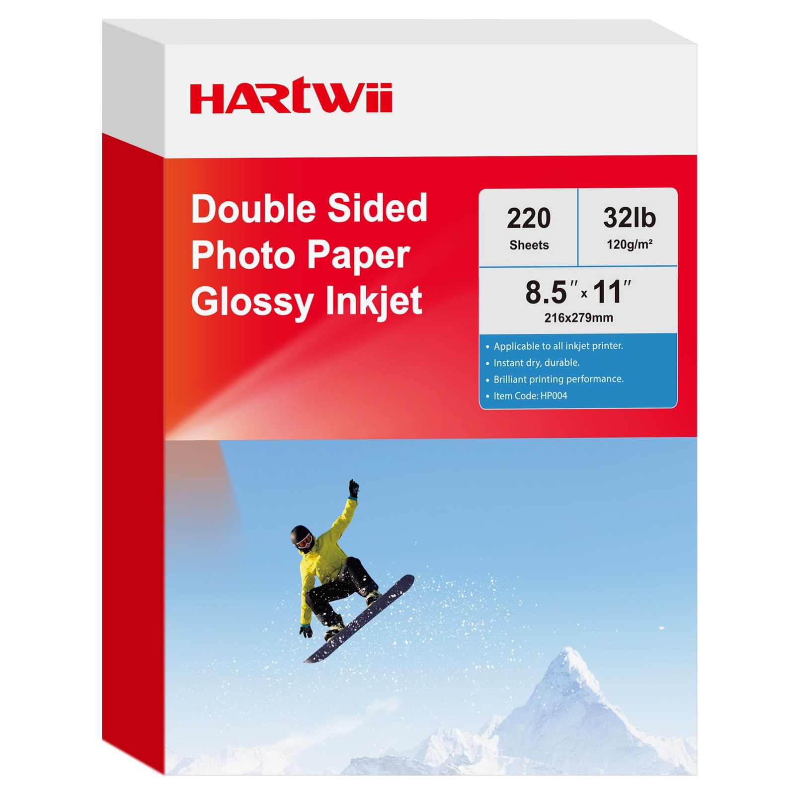 220 Pack Double Sided Photo Paper Glossy Inkjet 8.5×11 32lb 120gsm A4 Letter …