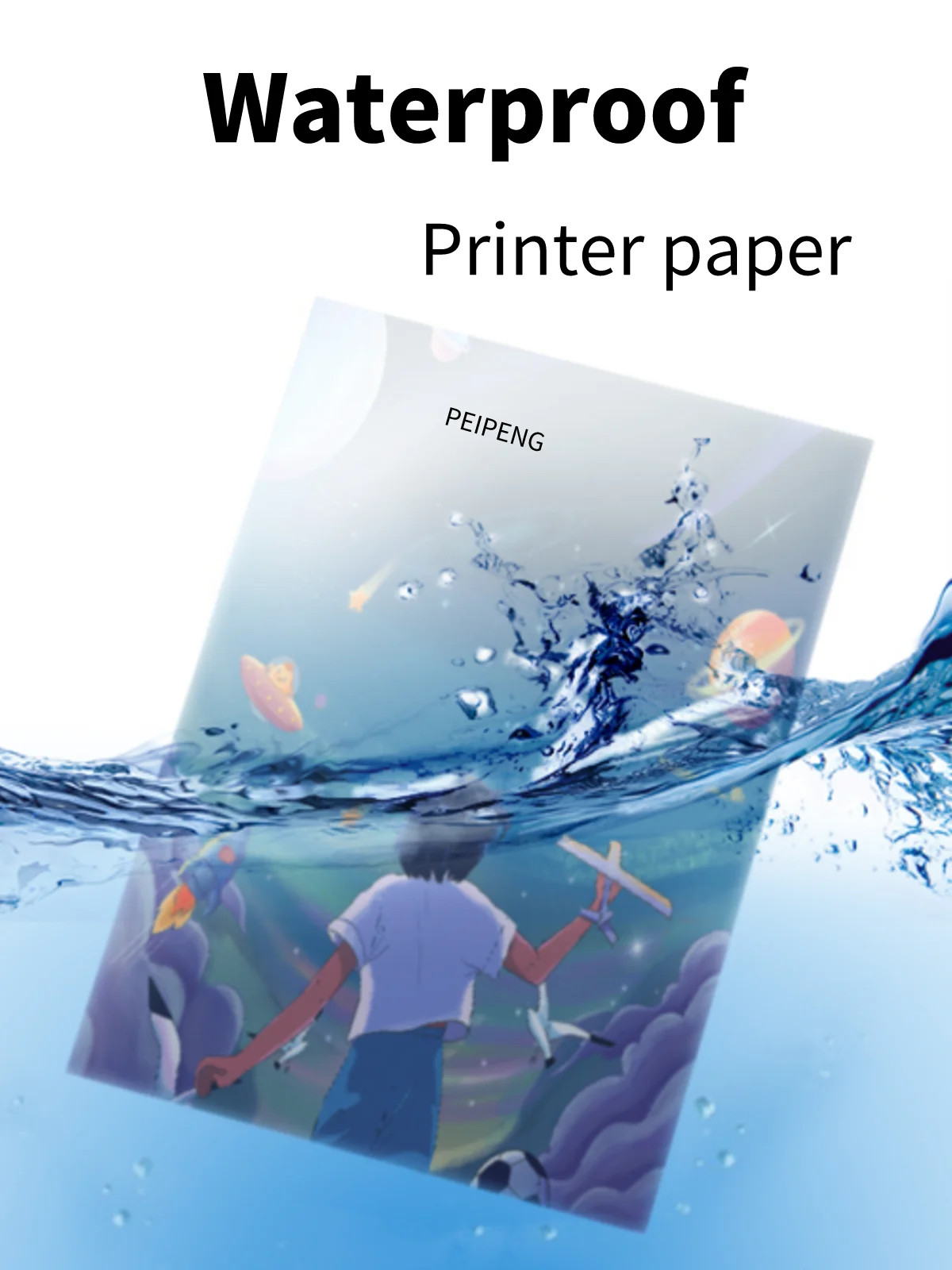 10/50pcs Waterproof sticker paper A4 Laser Inkjet Printer Paper White Glossy Tra
