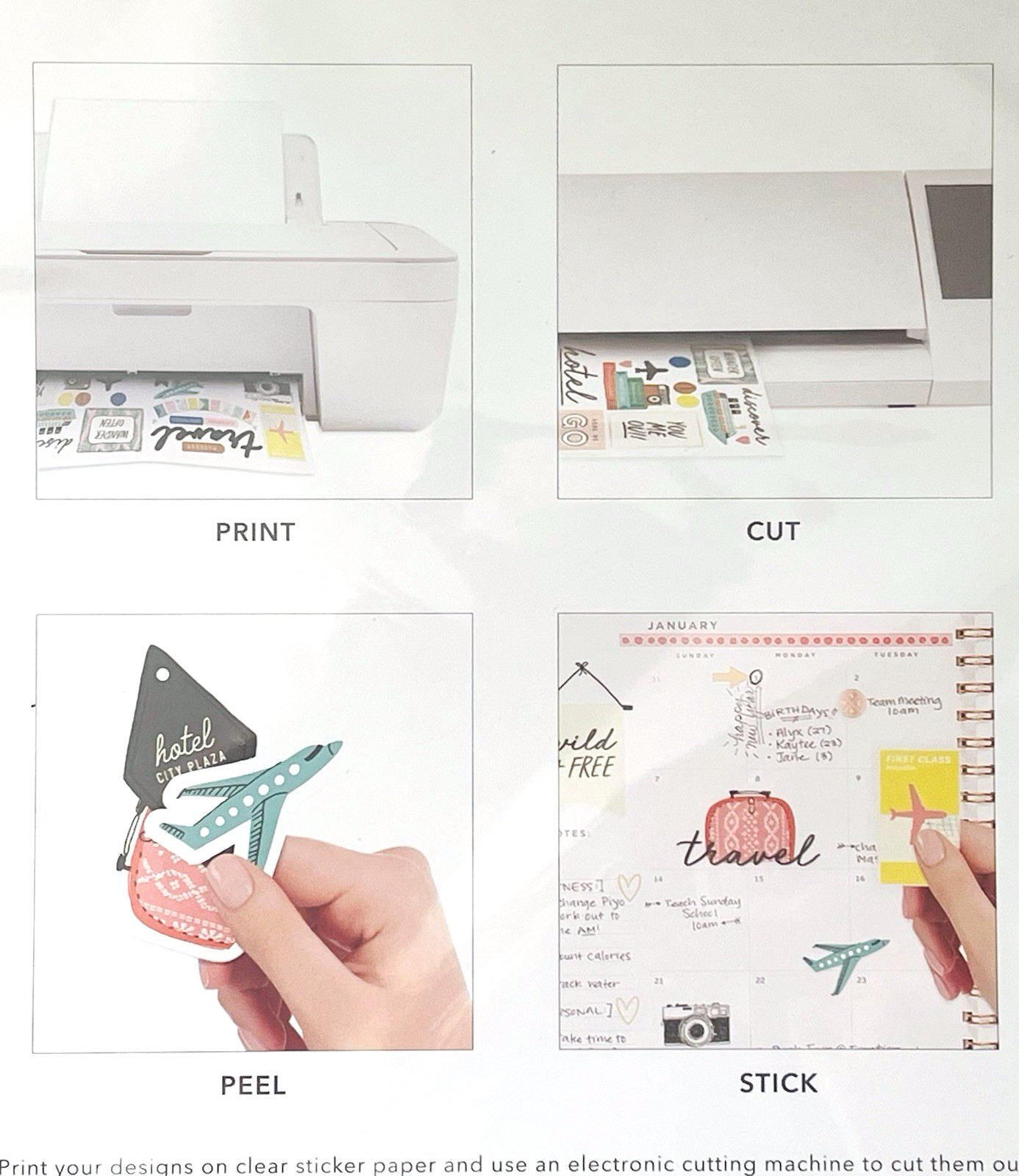 PRINTABLE 8 ADHESIVE GLOSSY VINYL SHEETS FOR INKJET/DIE CUTTING MACHINE 8.5″X11″