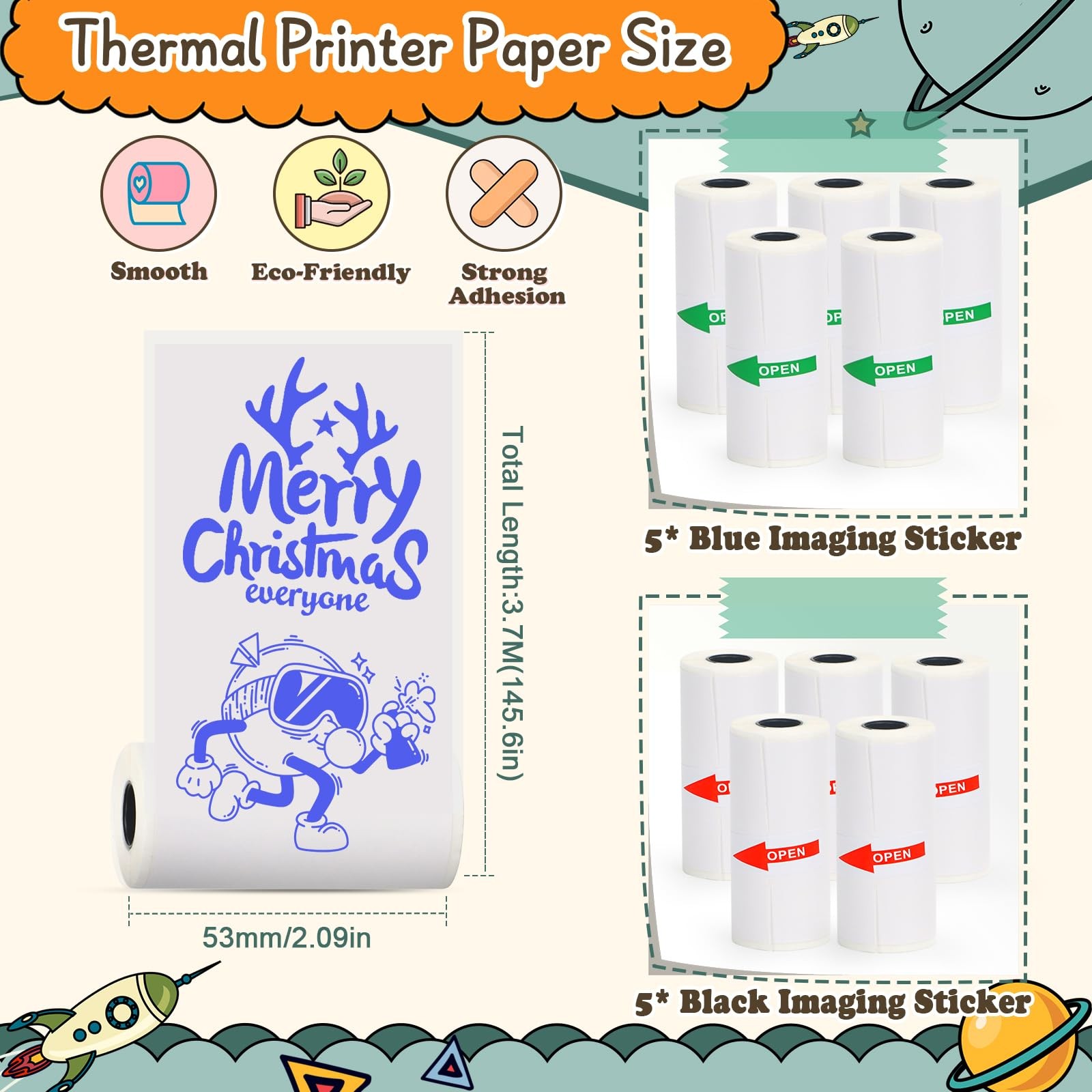T02 Mini Thermal Sticker Paper,Compatible with Phomemo M02/M02X/M02S Label Pr…