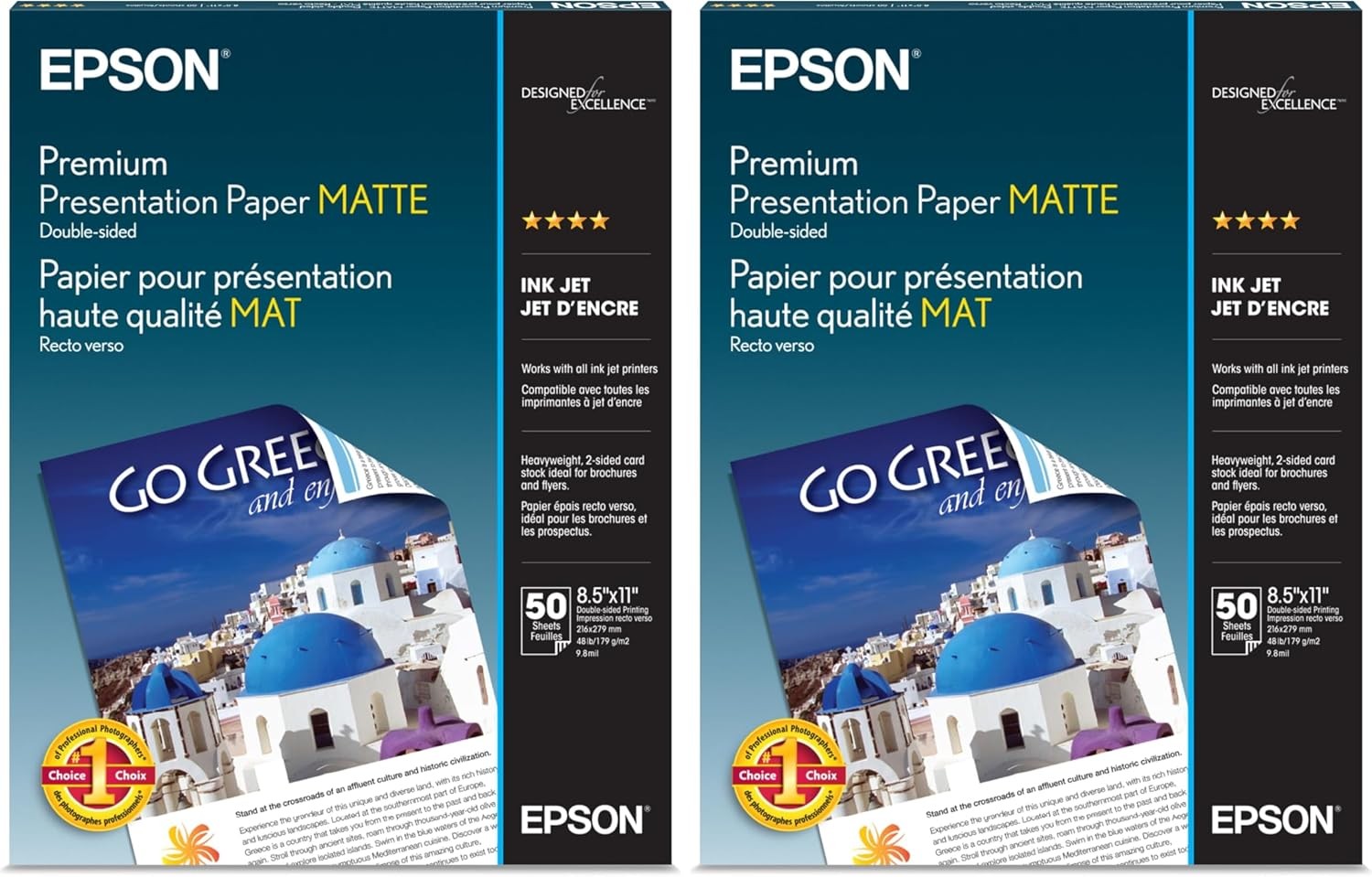 Epson Premium Presentation Paper MATTE (8.5×11 Inches, Double-sided, 50 Sheets)