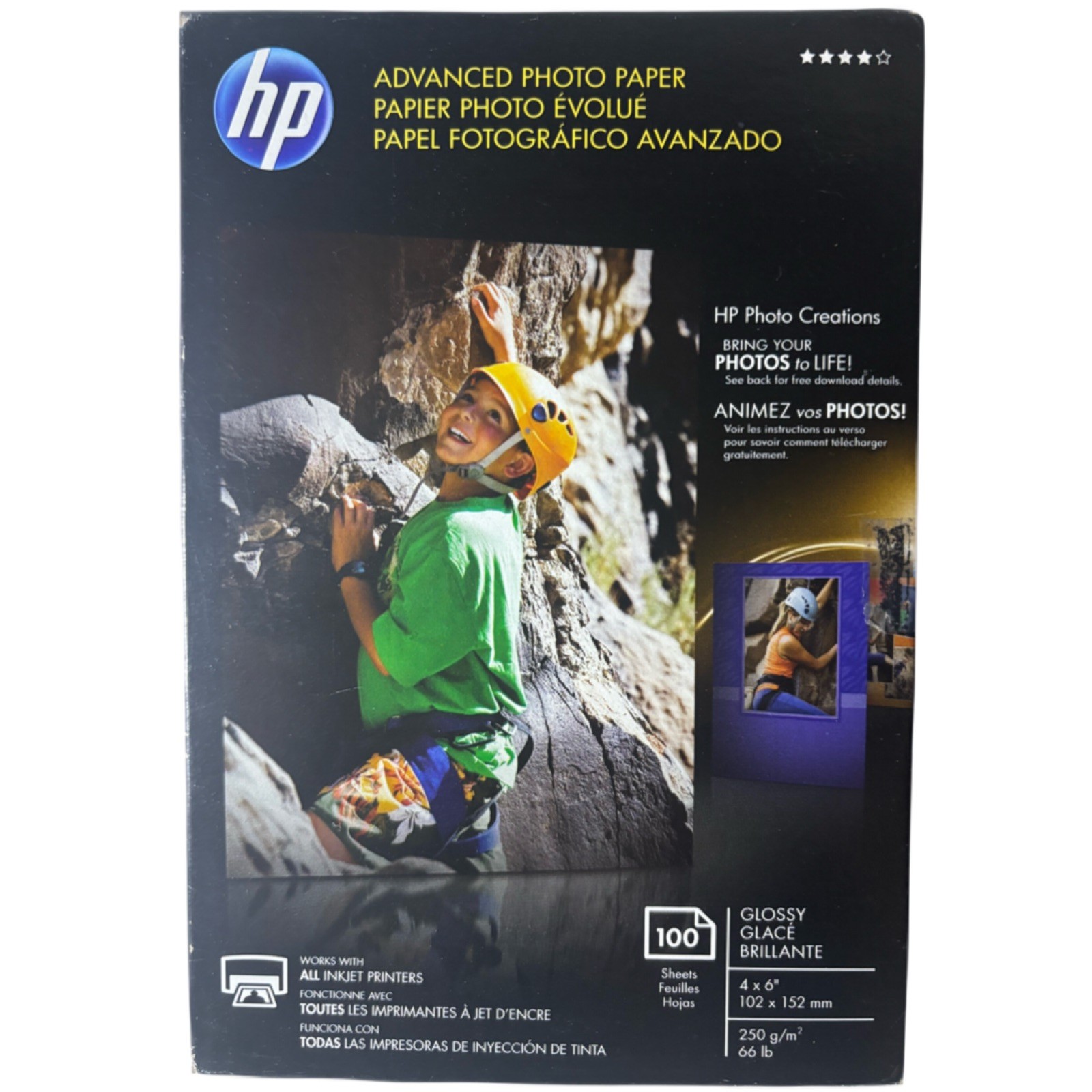 Hewlett Packard Q6638A 4 x 6 inch Glossy Printer Paper – 100 Sheets
