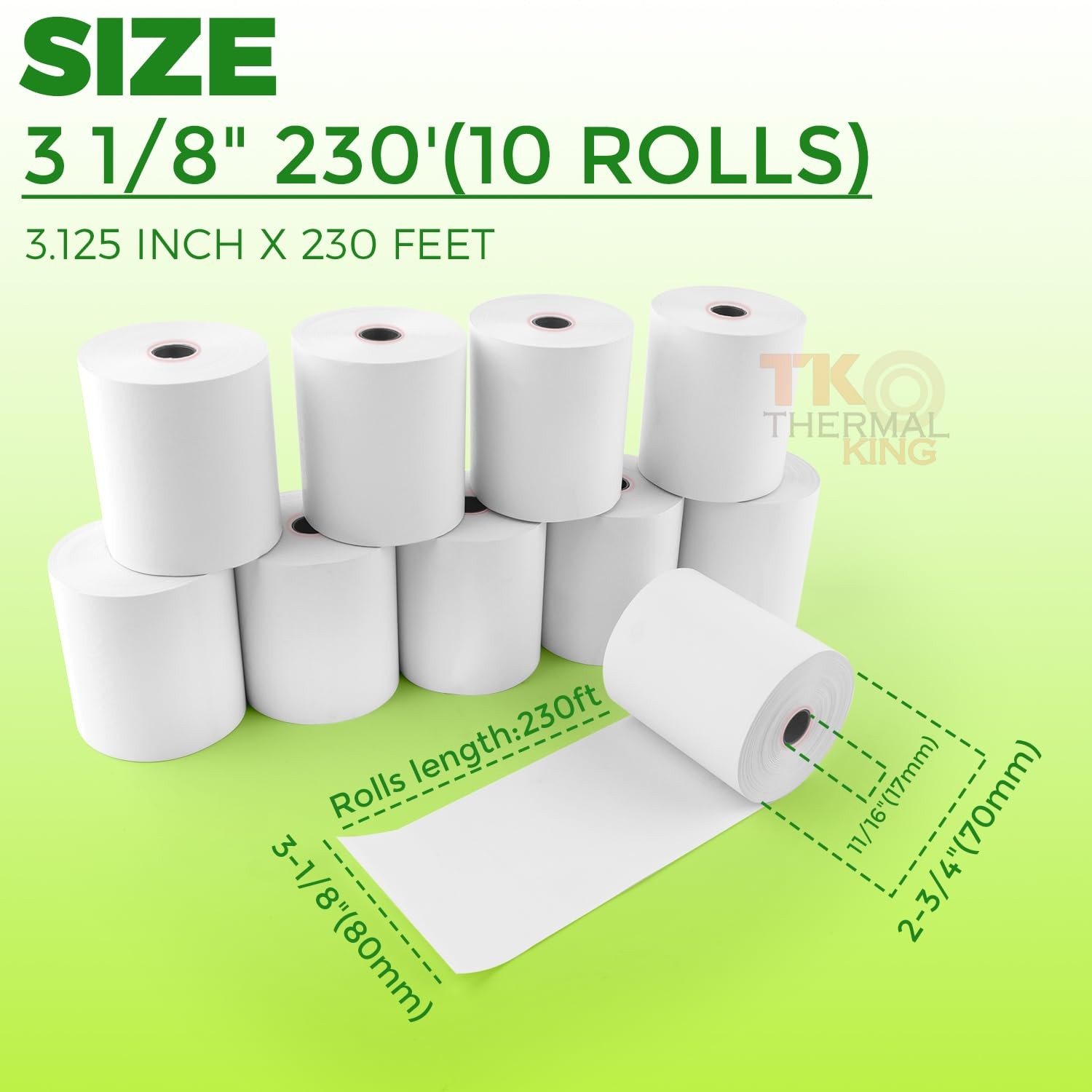 TK Thermal King, (10 Rolls) 3 1/8″ x 230′ 3-1/8″ X 230′, 10 Rolls