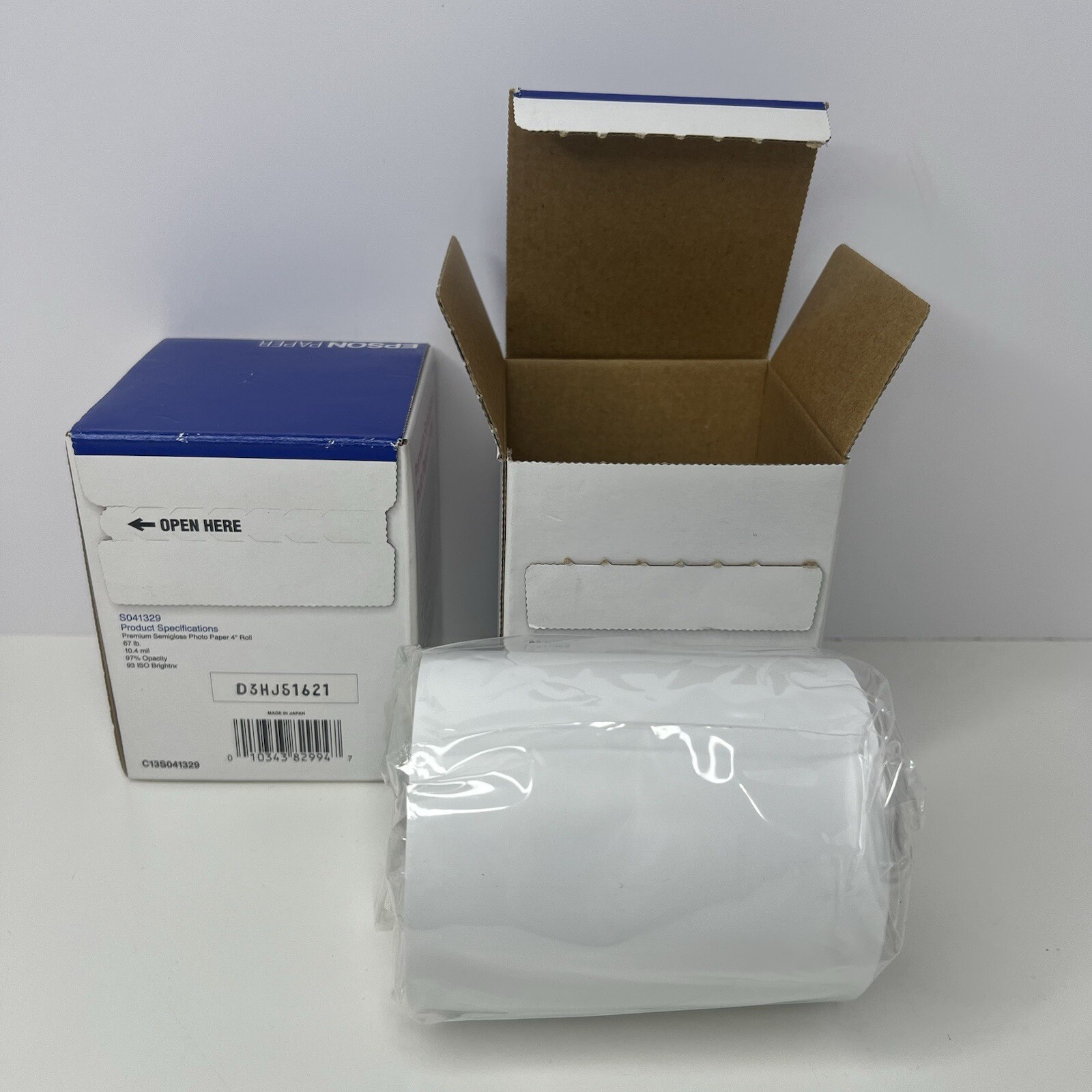 (2) Epson Premium Semi Gloss Photo Paper 4″ Roll 26’ S041329 NEW Read