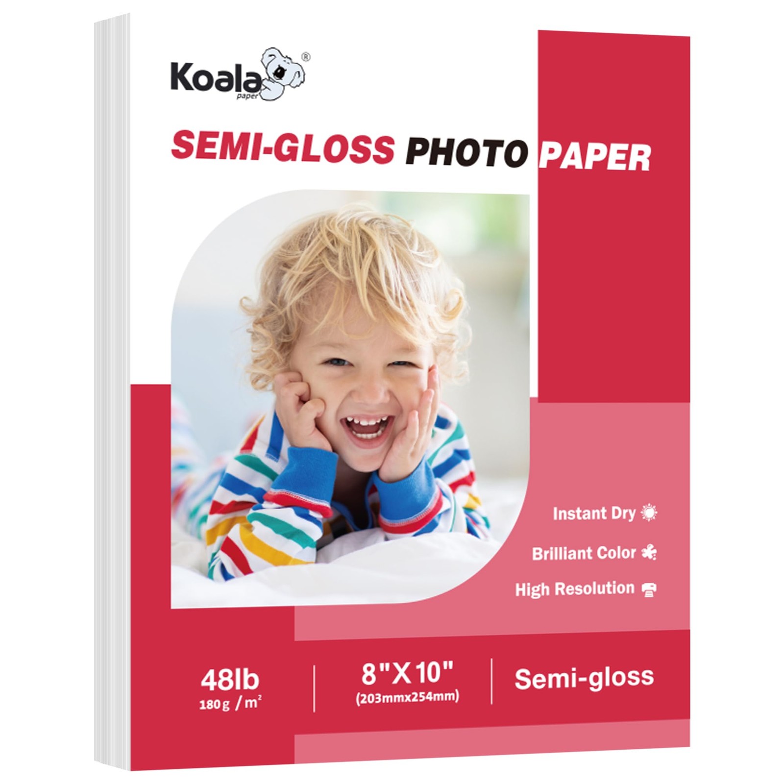 100 Sheets Koala SemiGloss Photo Paper Inkjet Laser Dye Ink 48LB 8×10 Inch