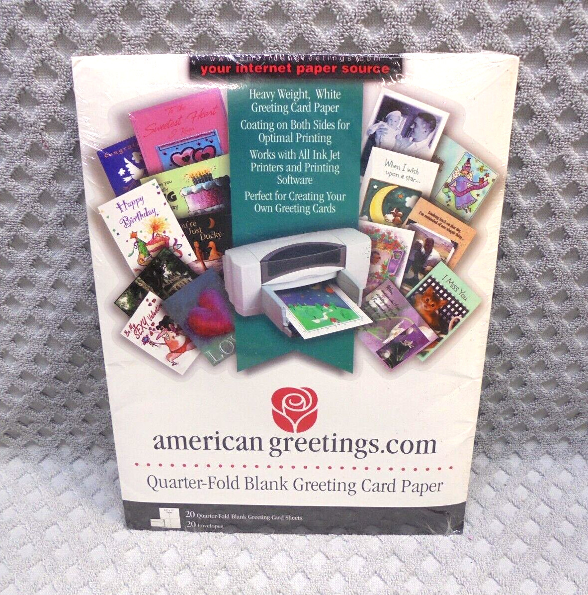 American Greetings Blank Greeting Card Printer Paper 20 Pack Quarter Fold