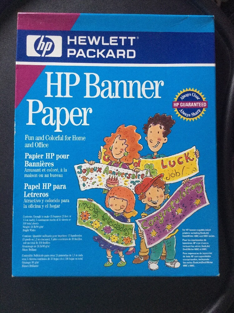 BRAND NEW! HP Banner Paper Makes 15 Banners Of 5 Feet Each Birthday Special Occa