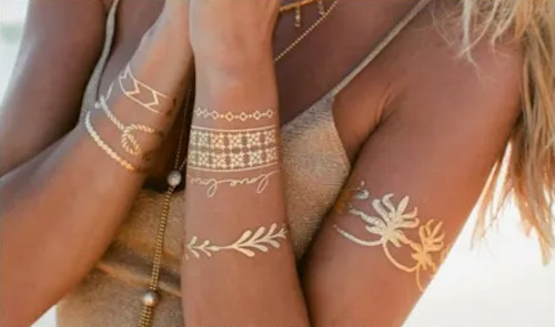 INKJET Temporary Tattoo Tatoo GOLD Transfer Decal Paper 8.5”x11” 30Sh Made In US