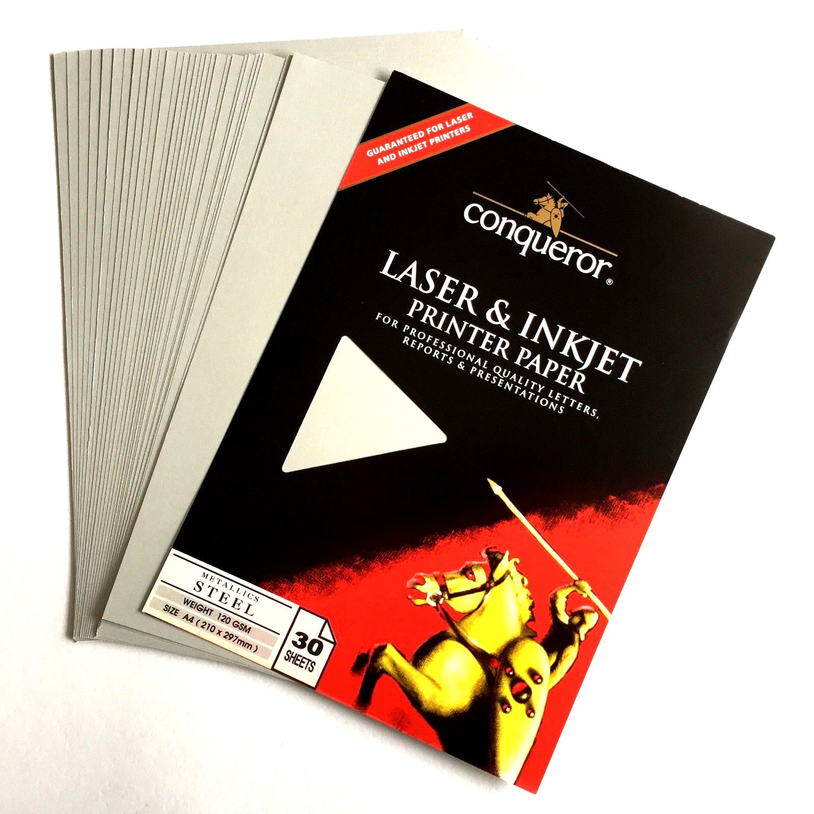 Conqueror Steel Metallic Paper Pack A4 Bundle Pack 2 packs x 30 sheets 120gsm