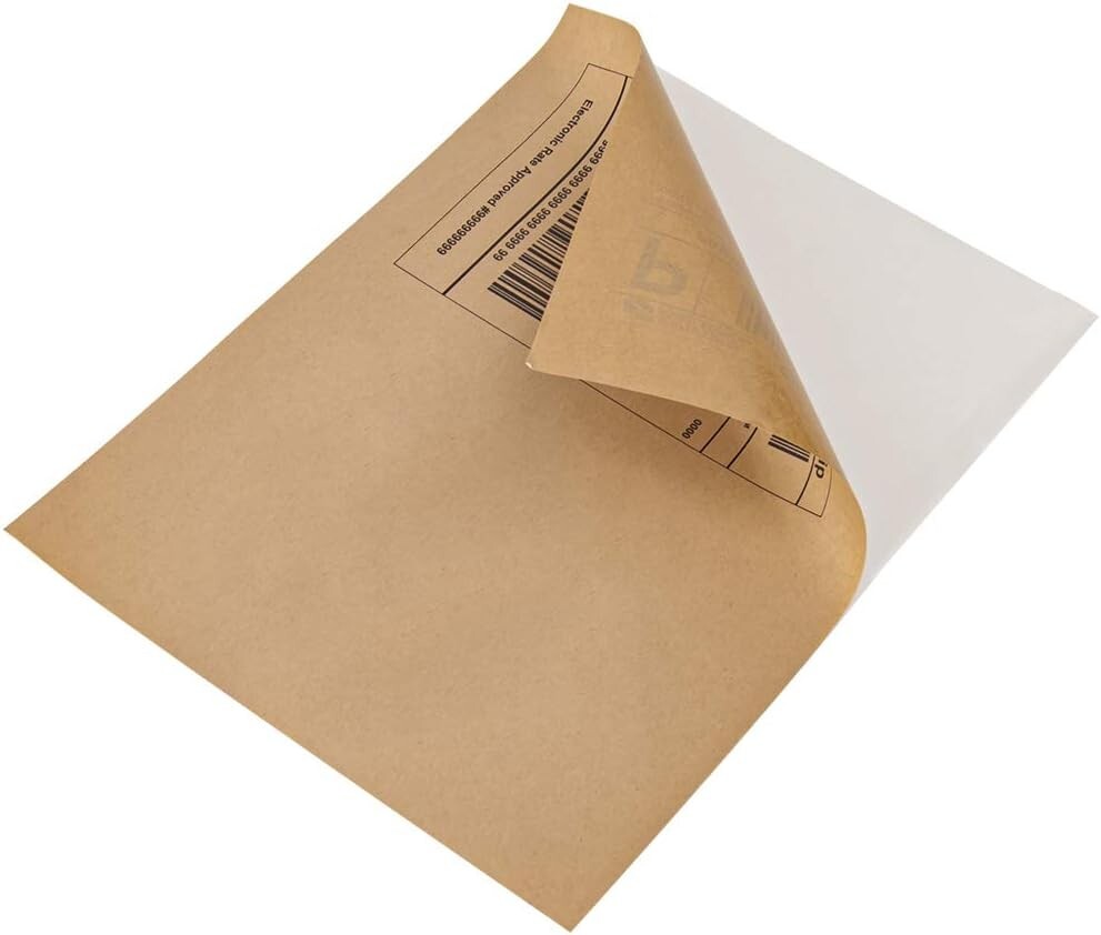 500 Full Sheet Kraft Paper Sticker Paper, Printable Brown Labels, 8.5″ x 11″