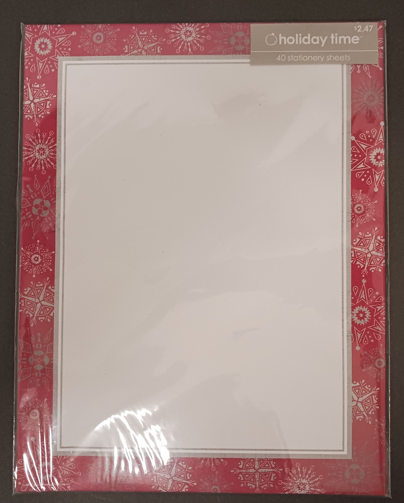 Holiday Time Snowy Flakes Stationery 40 Sheets & 90 Count Address Labels NEW