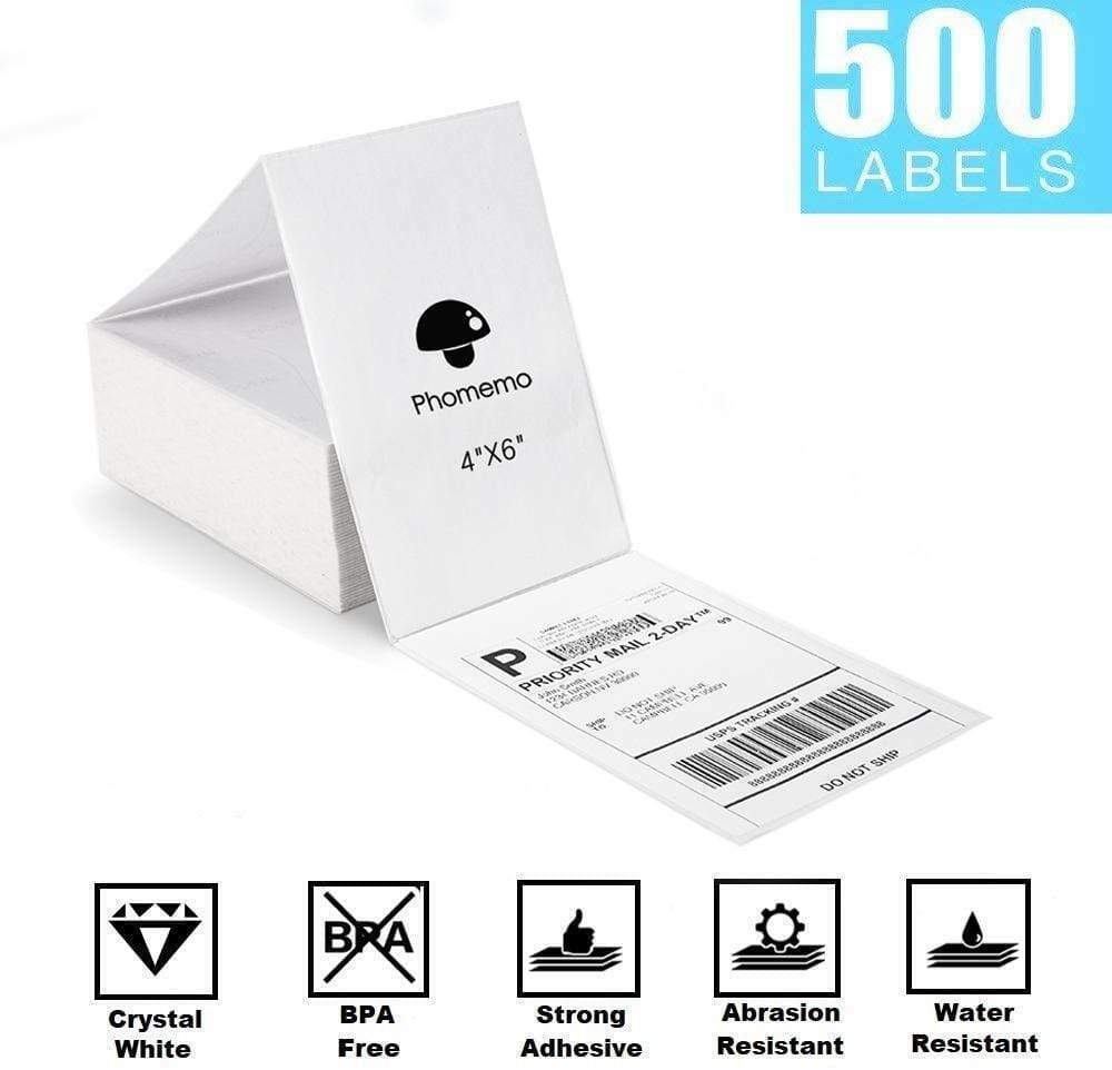 500/1000PCS 4″ x 6″ Direct Thermal Shipping Label fit for VRETTI MUNBYN Phomemo