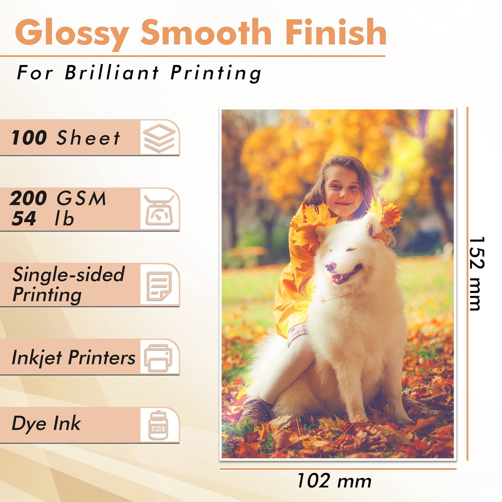 Koala Glossy Inkjet Photo Paper Thick 4X6 Inches 100 Sheets 54lb Picture Pape…
