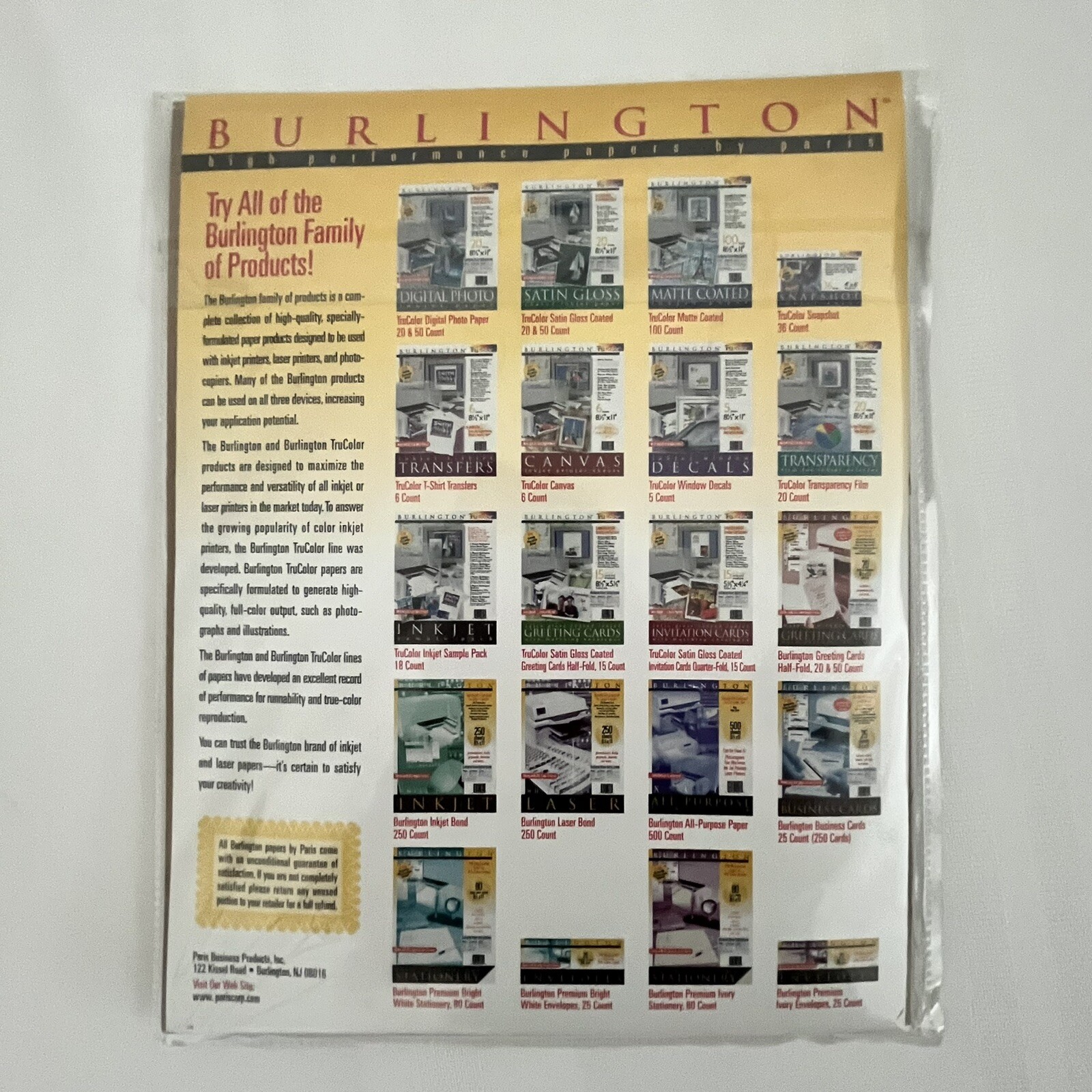 BURLINGTON Ink Jet/Laser 20 Greeting Cards Half Fold 5 1/2″ x 8 1/2″ NEW white