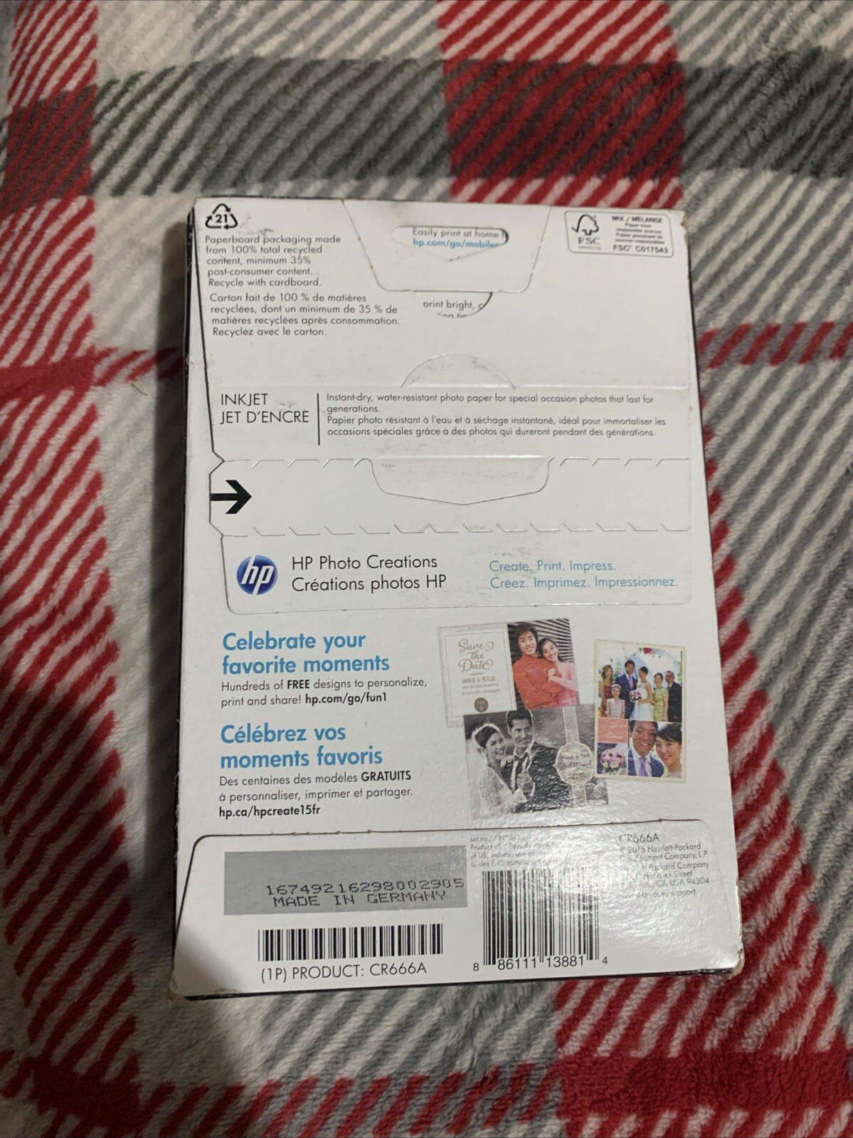HP PREMIUM PLUS PHOTO PAPER 4X6″ Semi-GLOSS pack of 100 sheets NEW