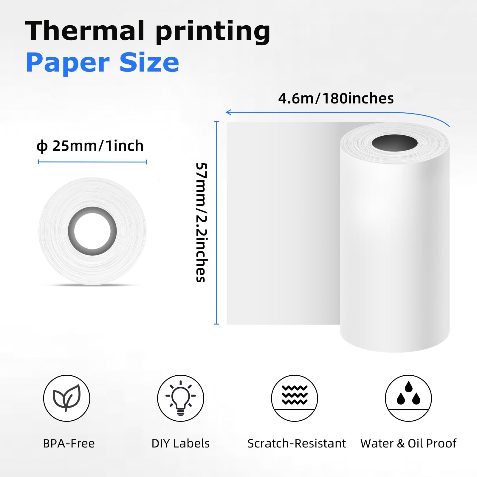 Thermal printing Paper P01 5 Rolls for Most Instant Print Cameras, DIY, graph…
