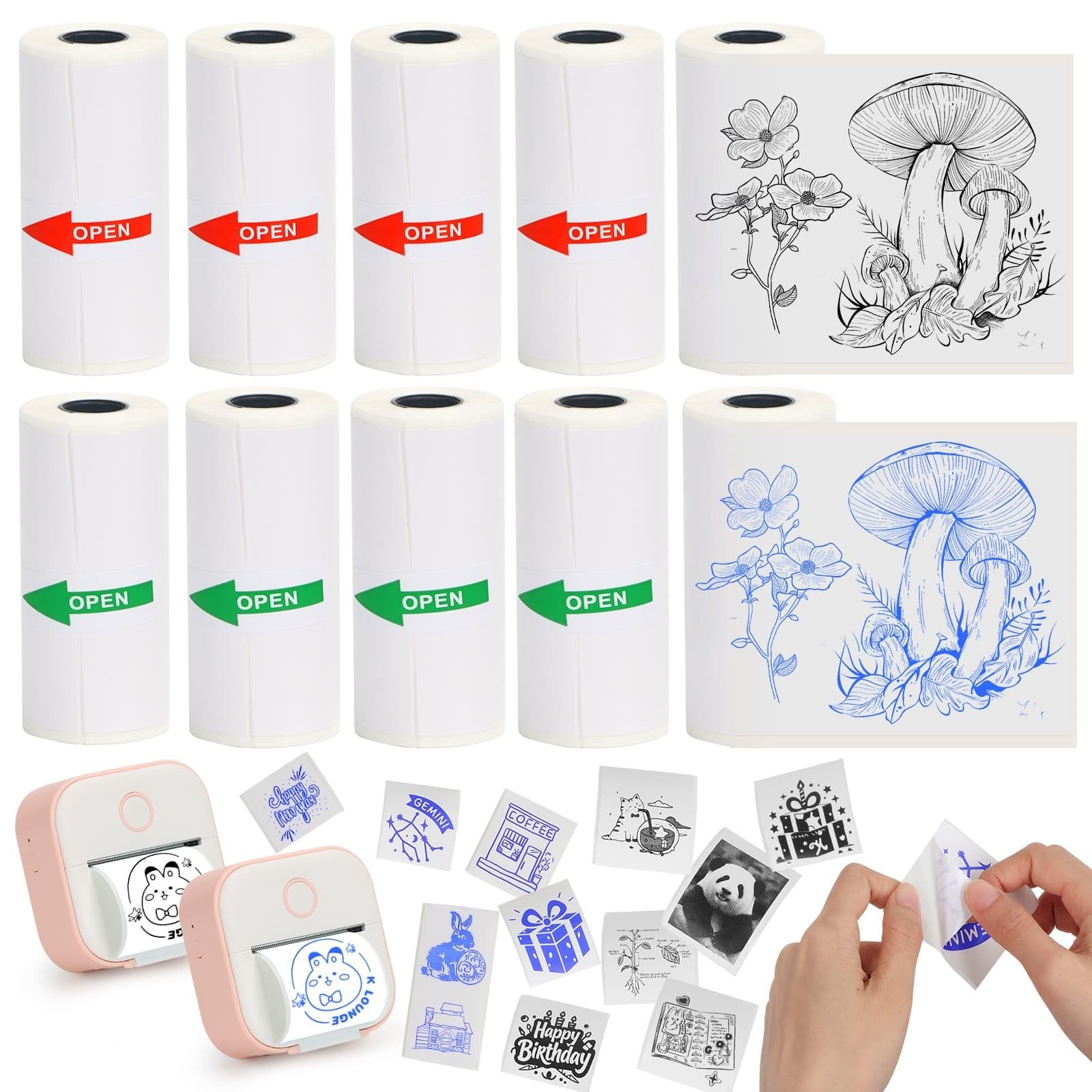 T02 Mini Thermal Sticker Paper,Compatible with Phomemo M02/M02X/M02S Label Pr…