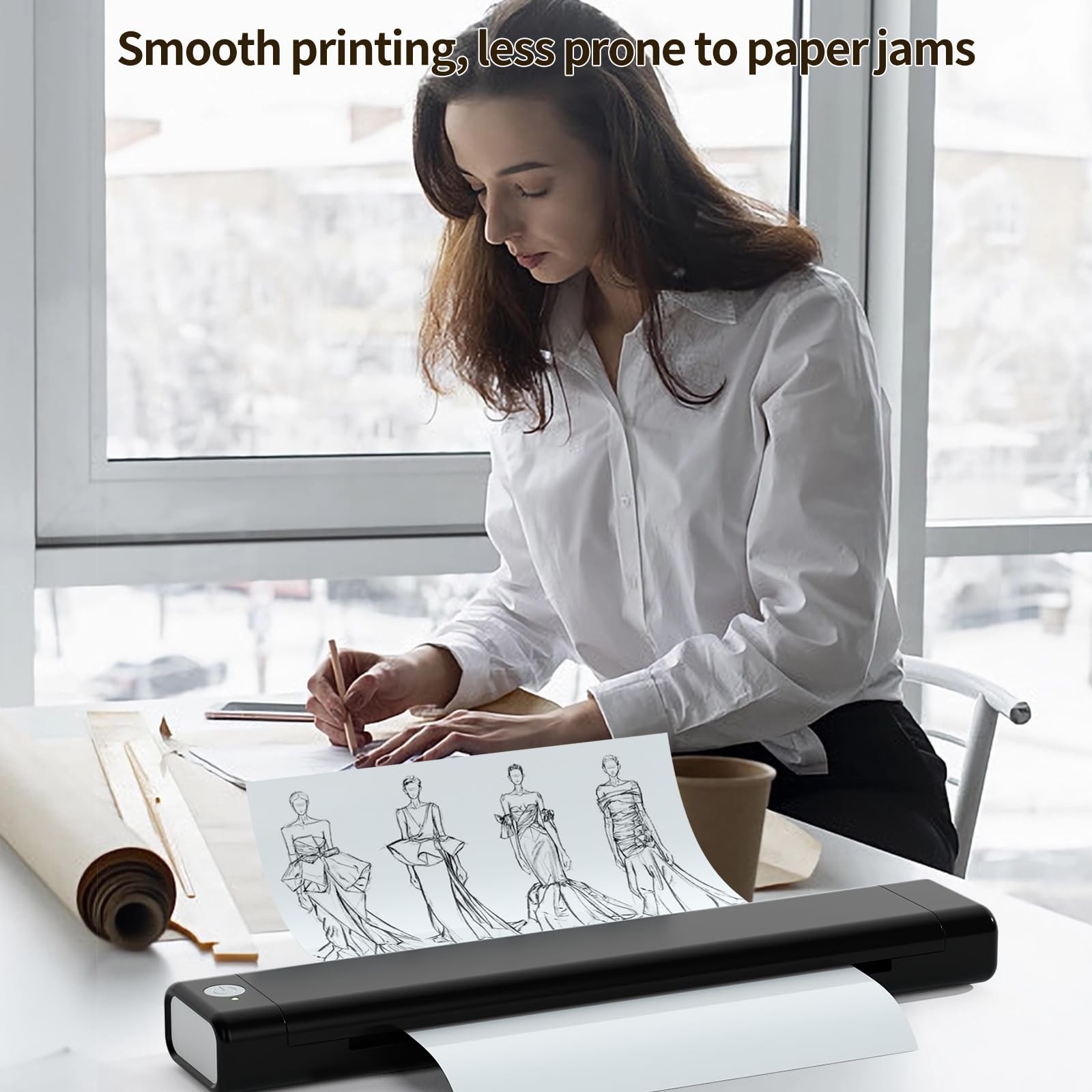 Thermal Printer Paper 8.5 X 11, 100 Sheets 8.5x11in, 100 Sheets, white